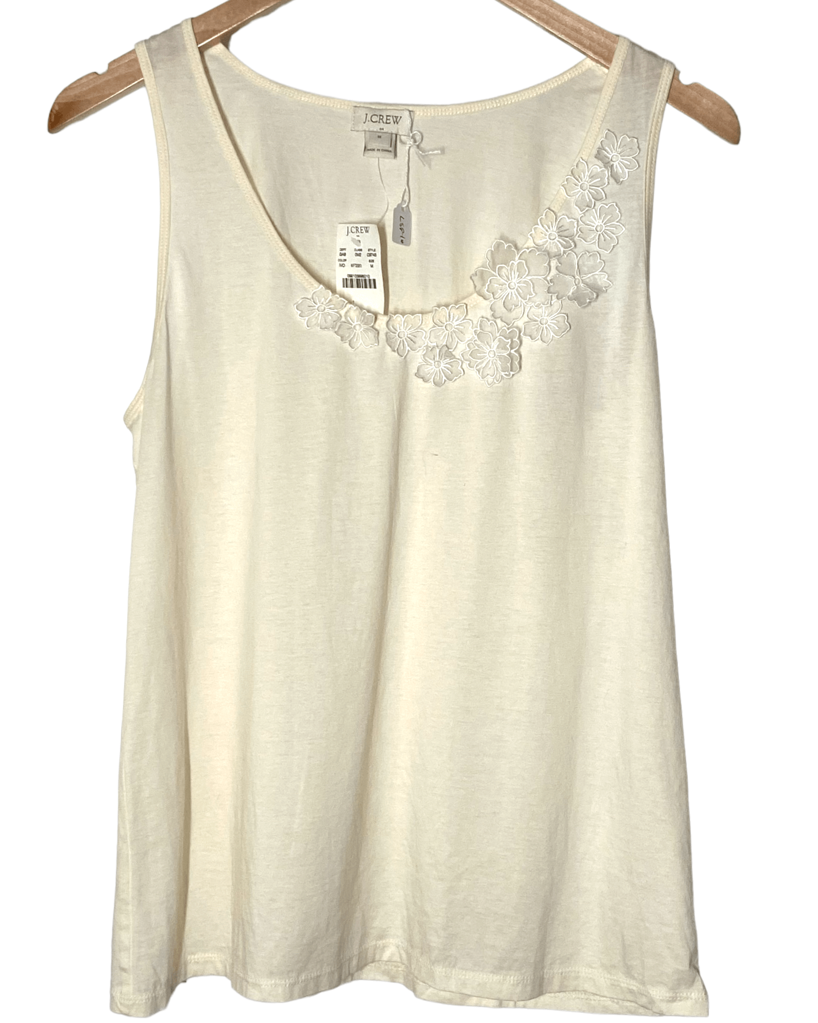 Light Spring J.CREW ivory floral sleeveless top