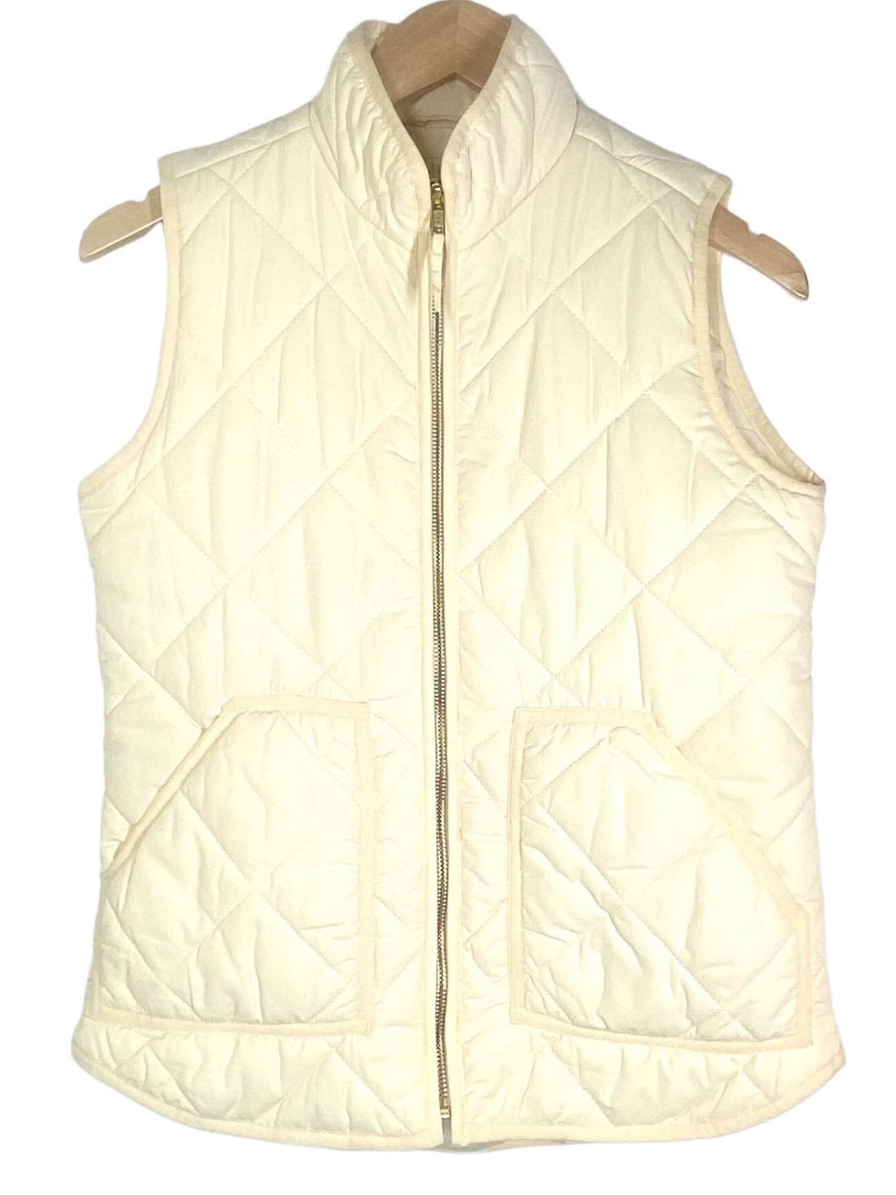 Light Spring J.CREW ivory puffer vest
