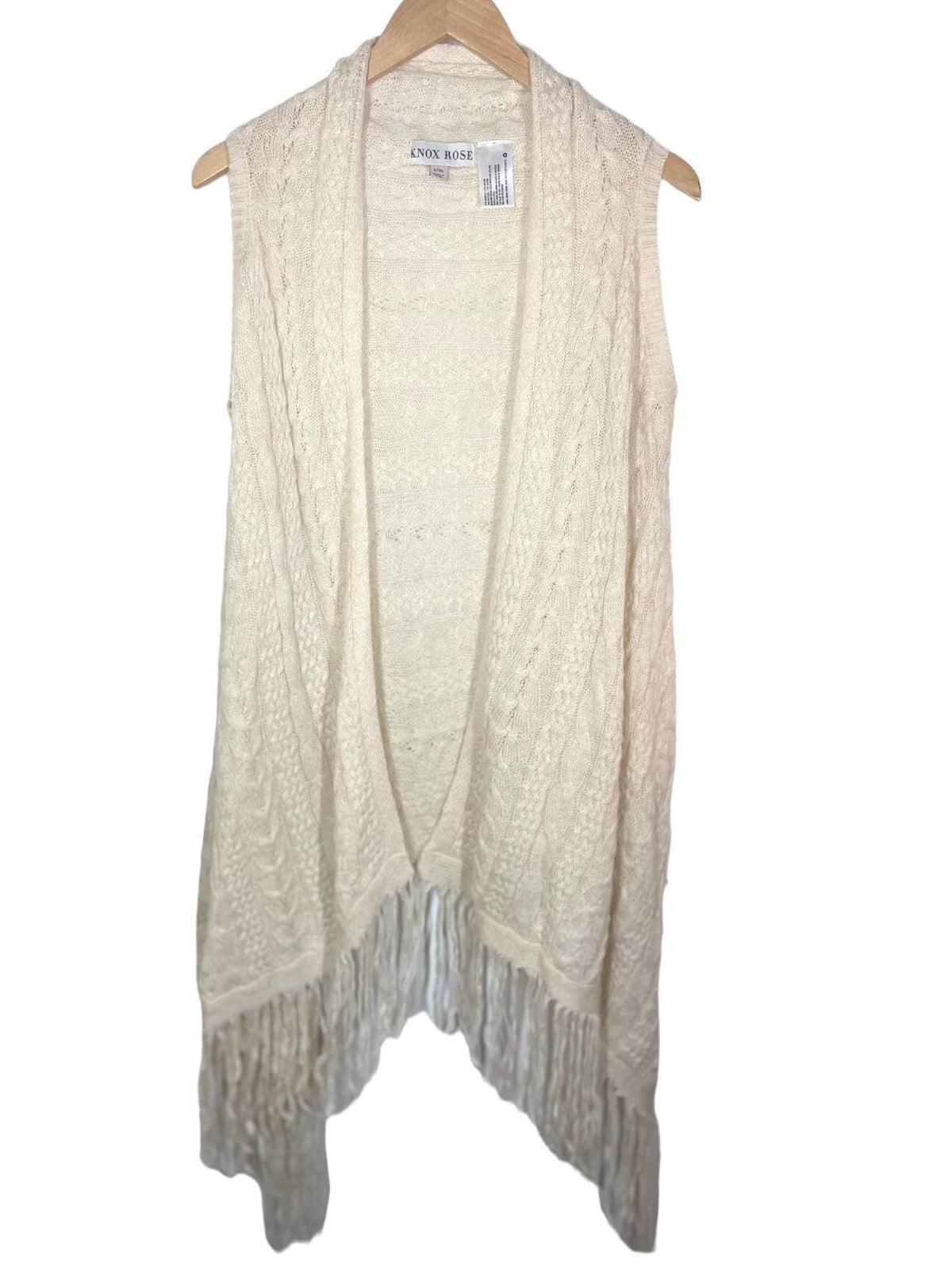 Light Spring KNOX ROSE fringe cardigan sweater
