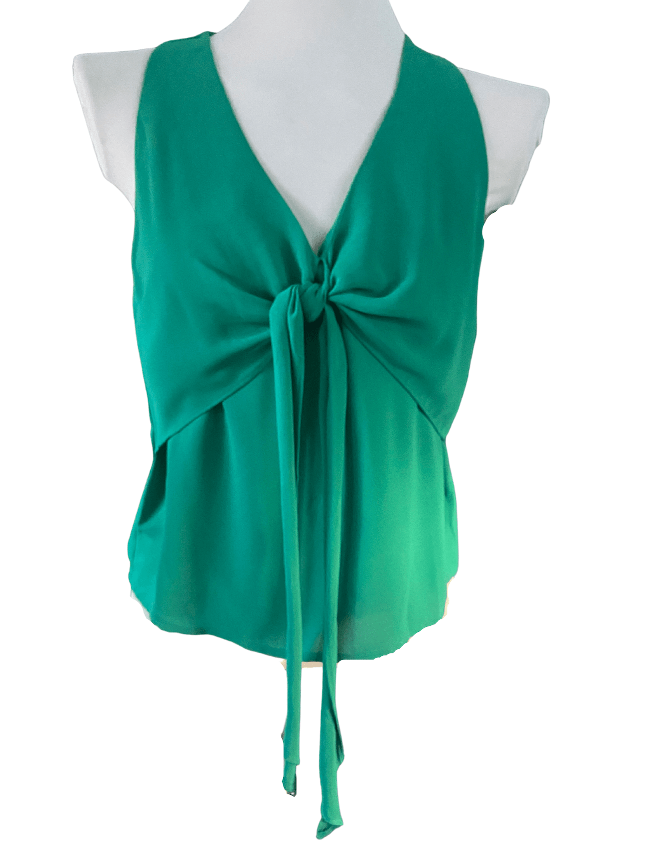 Cool Winter LUSH fairway green tie-front top