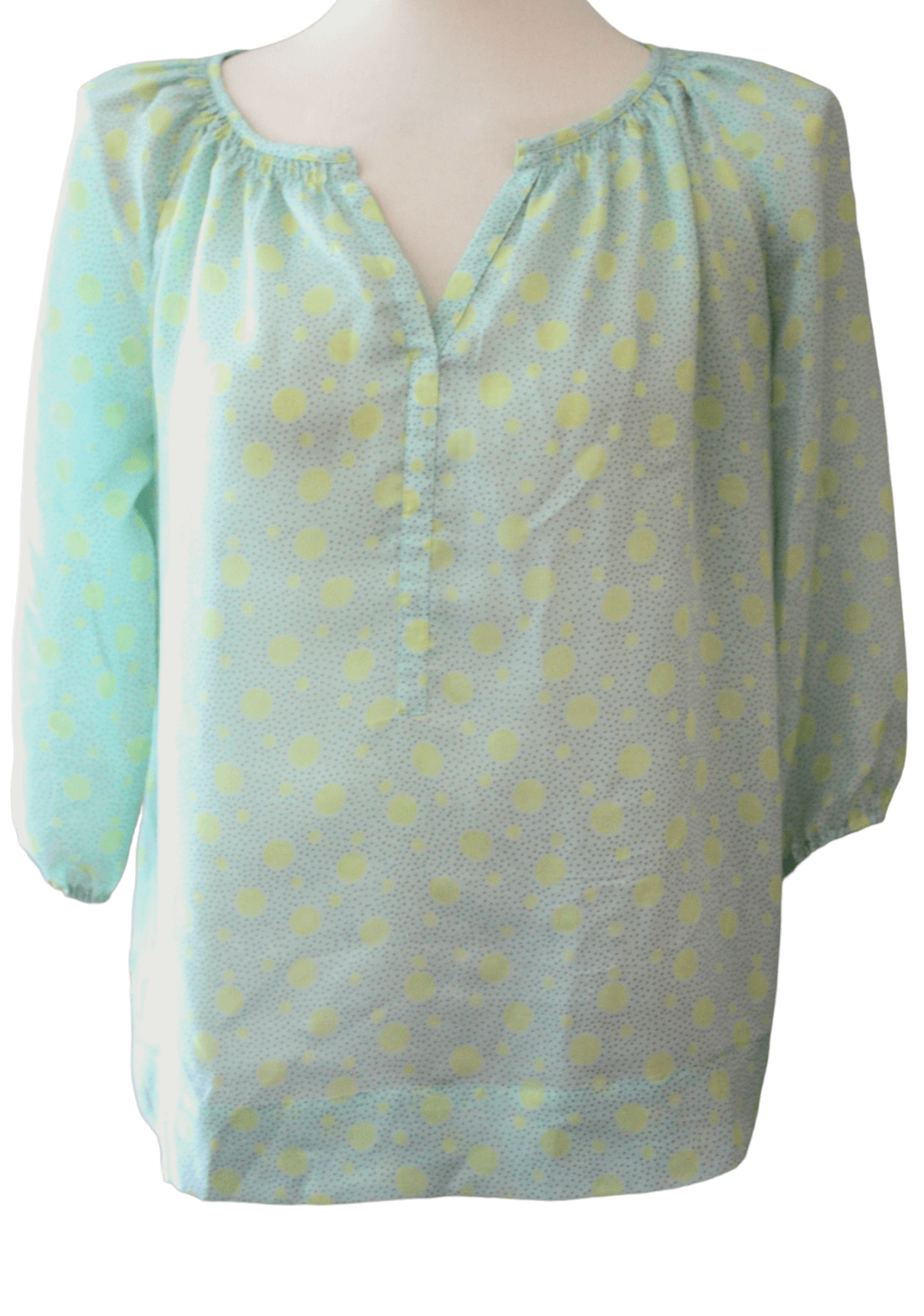 Light Spring pale green dot shirt