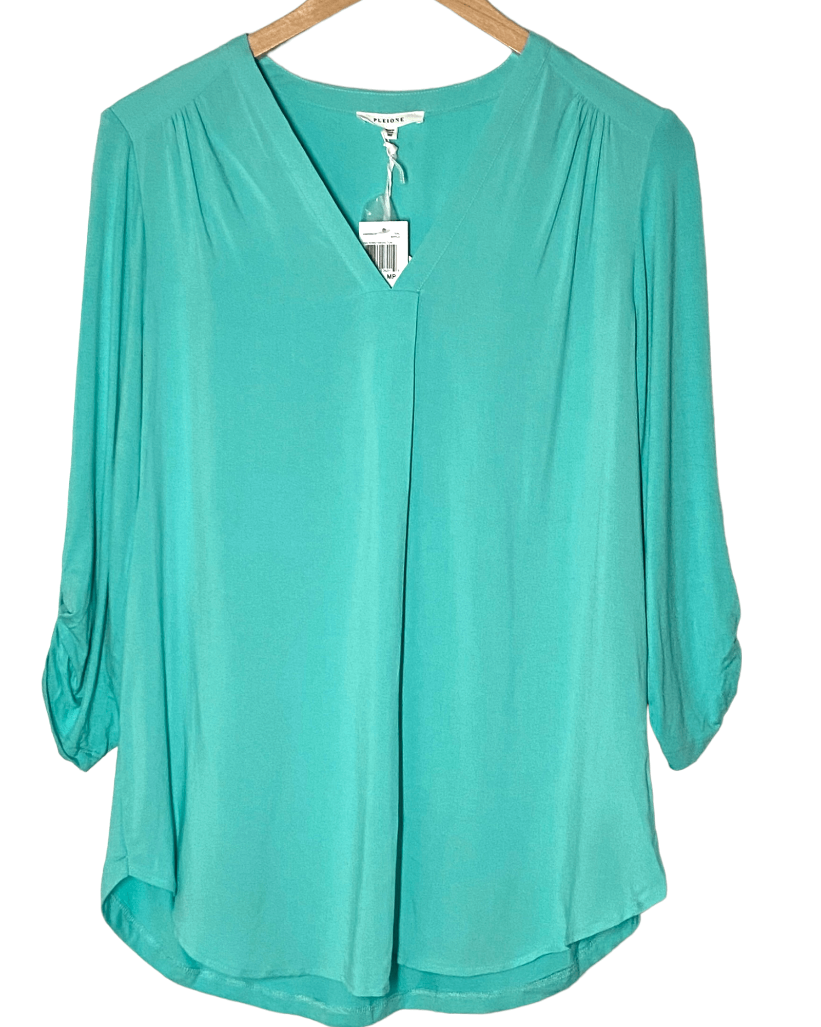 Light Spring PLEIONE aqua ripple tunic top