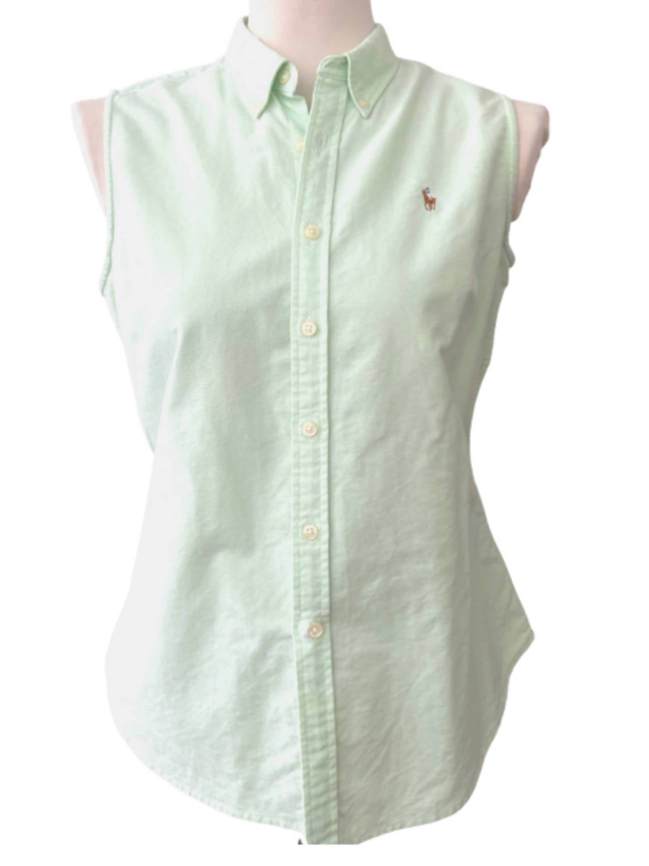 Light Spring RALPH LAUREN mint sleeveless shirt