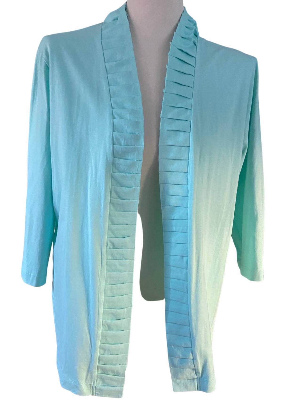 Light Spring TUDOR COURT mint ruffle cardigan