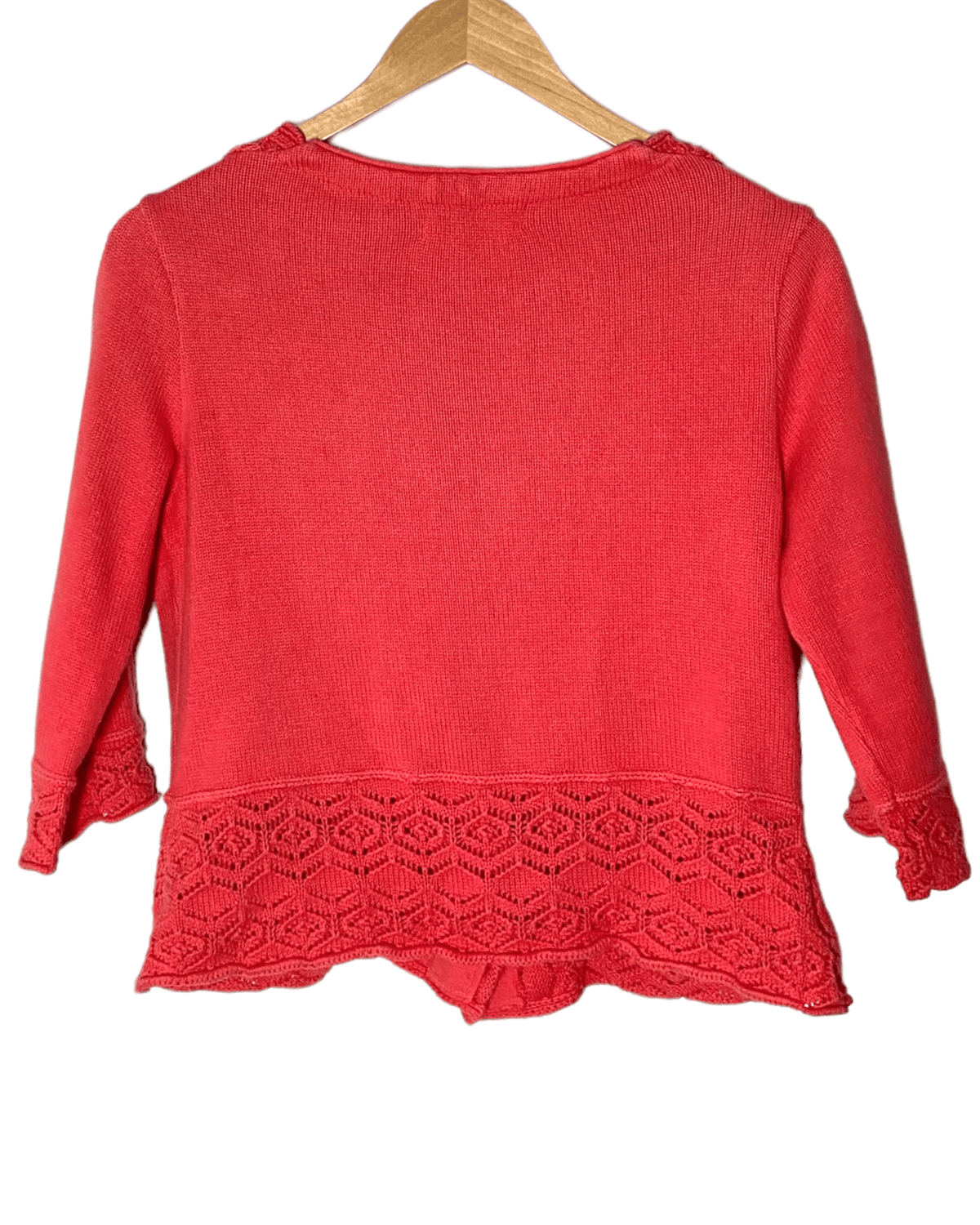 Light Spring WILLOW coral crochet sweater cardigan