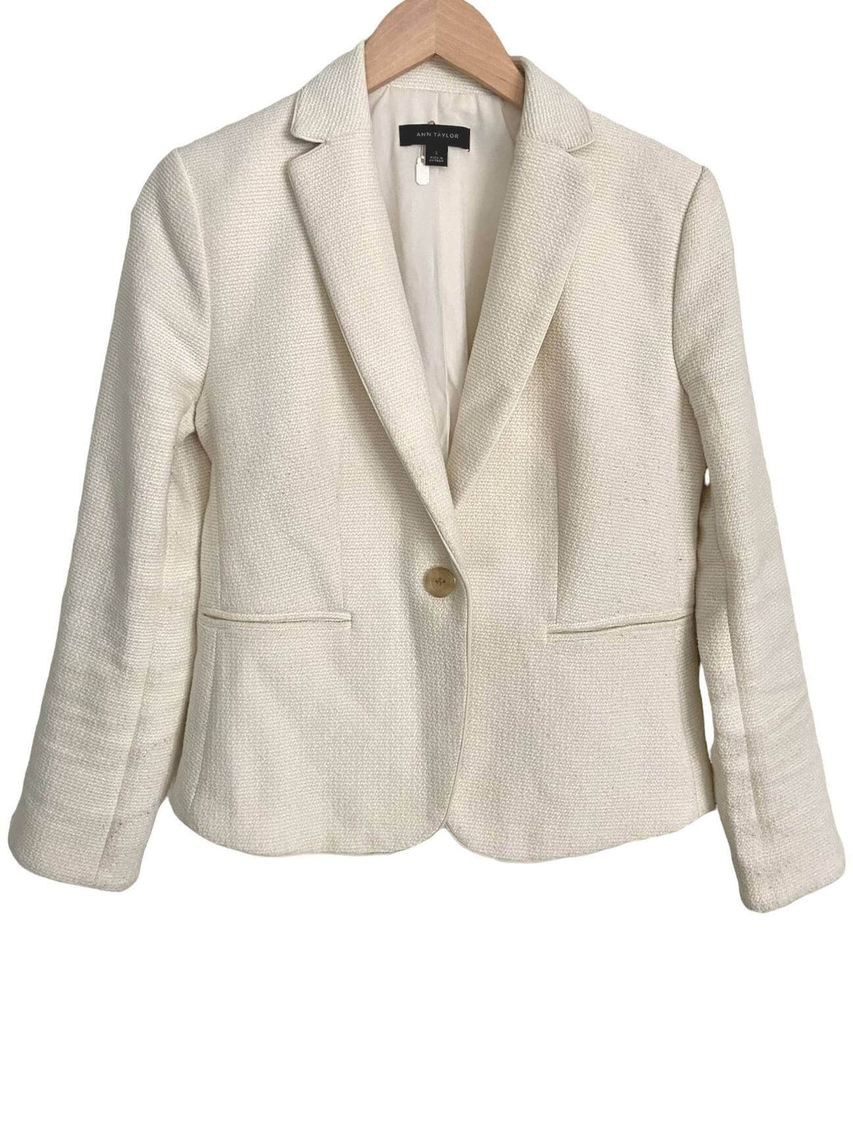 Light Summer ANNA TAYLOR cream cropped blazer