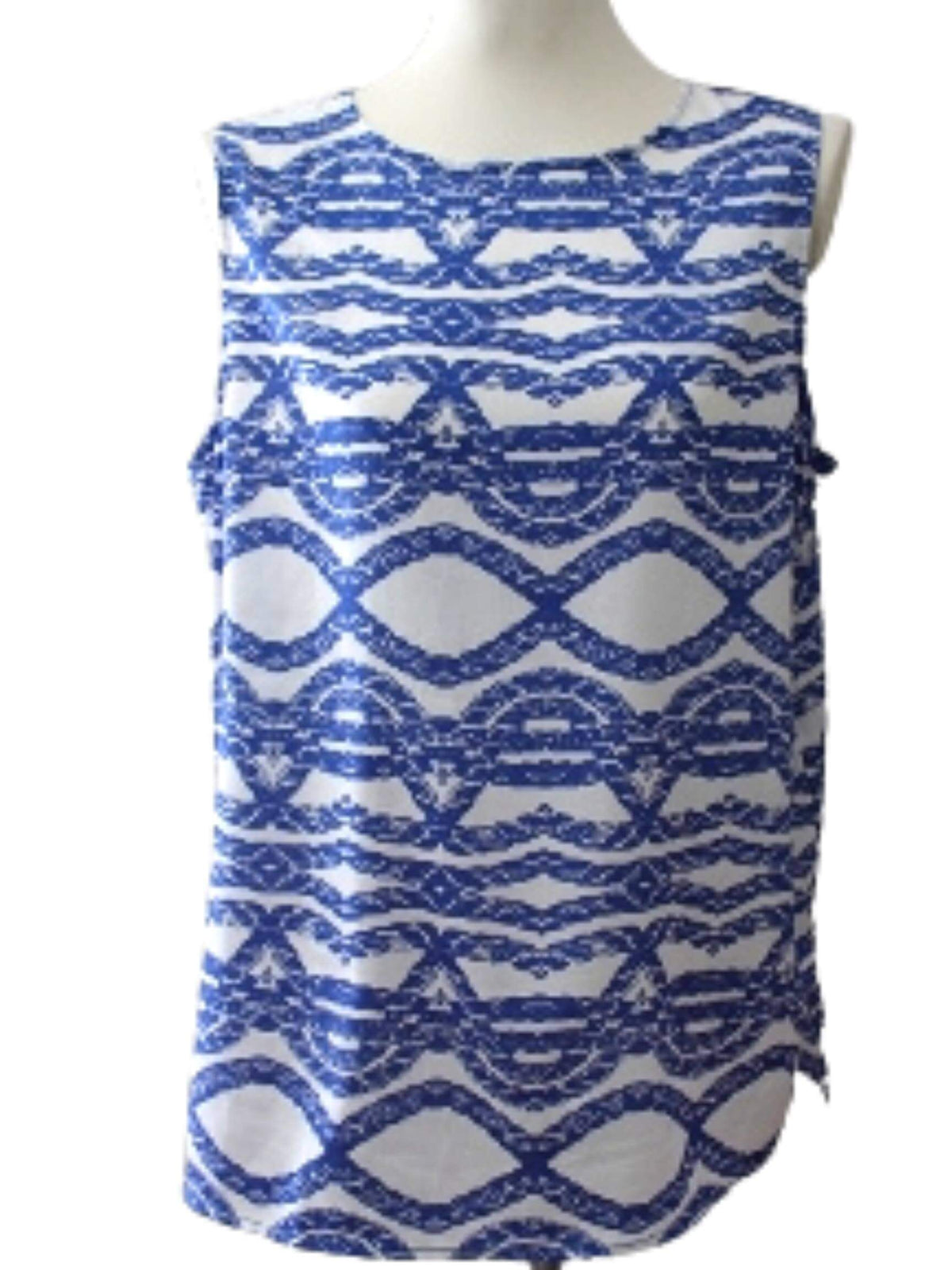 Light Summer ANN TAYLOR nautical print top;