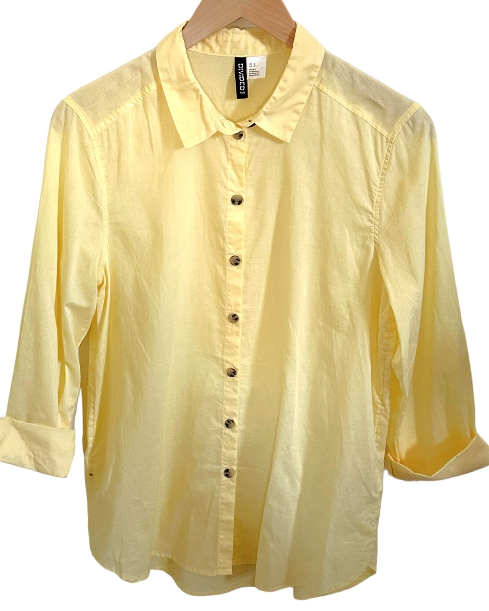 Light Summer DIVIDED yellow button-down shirt