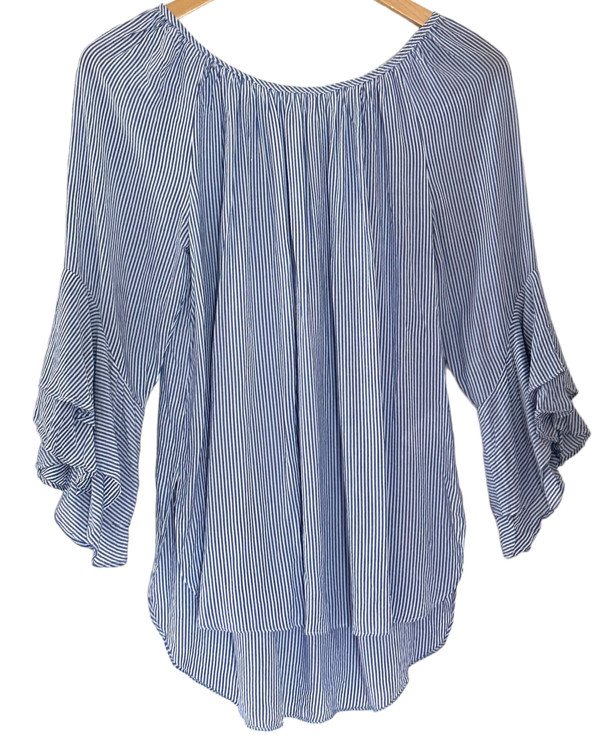 Light Summer GIBSON LATIMER stripe ruffle sleeve top