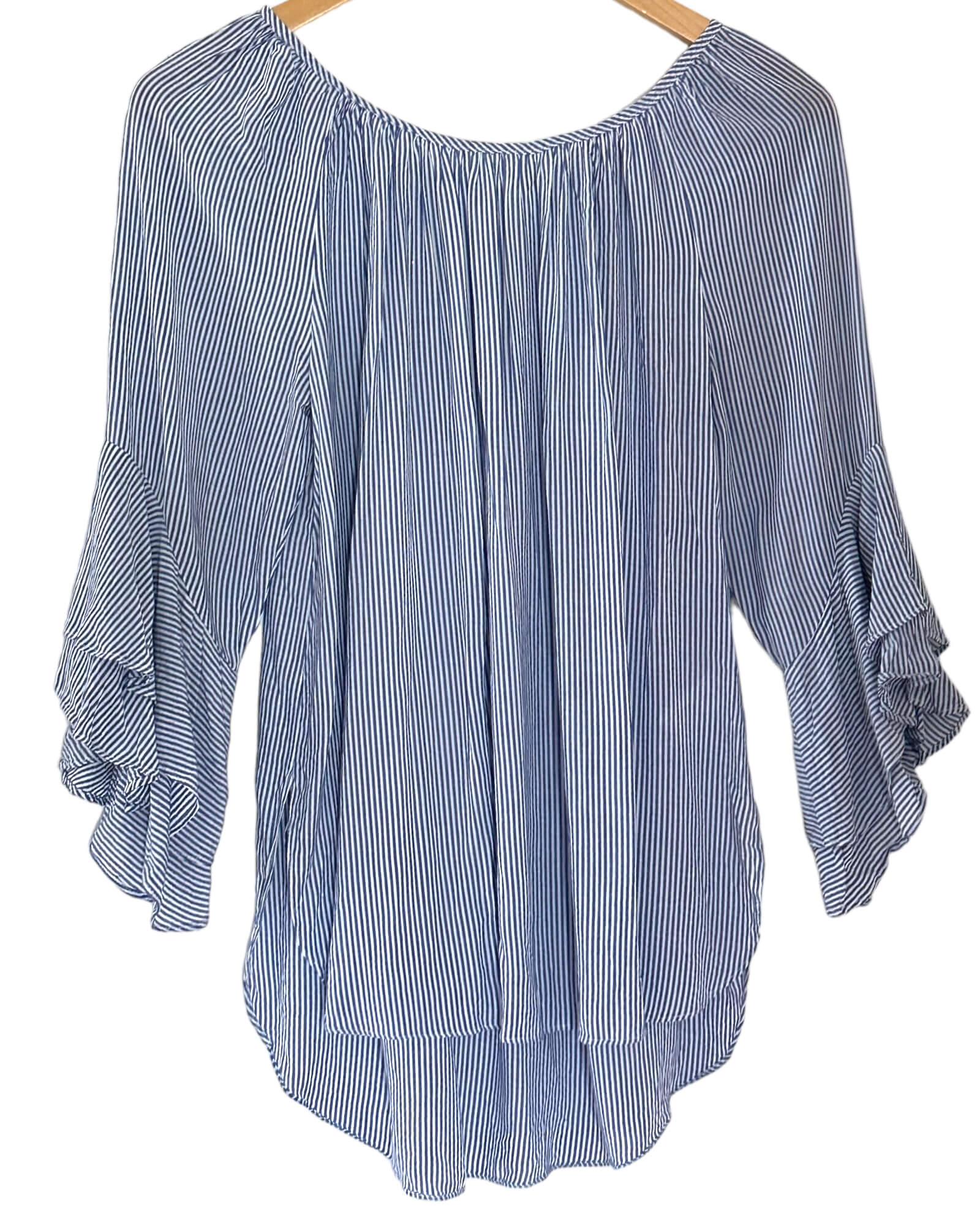 Light Summer GIBSON LATIMER stripe ruffle sleeve top
