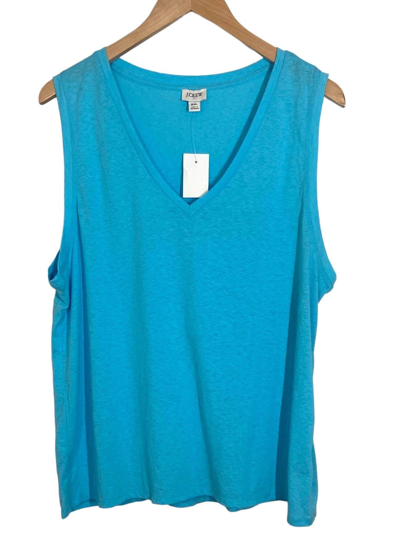 Light Summer J.CREW turquoise sleeveless v-neck tee
