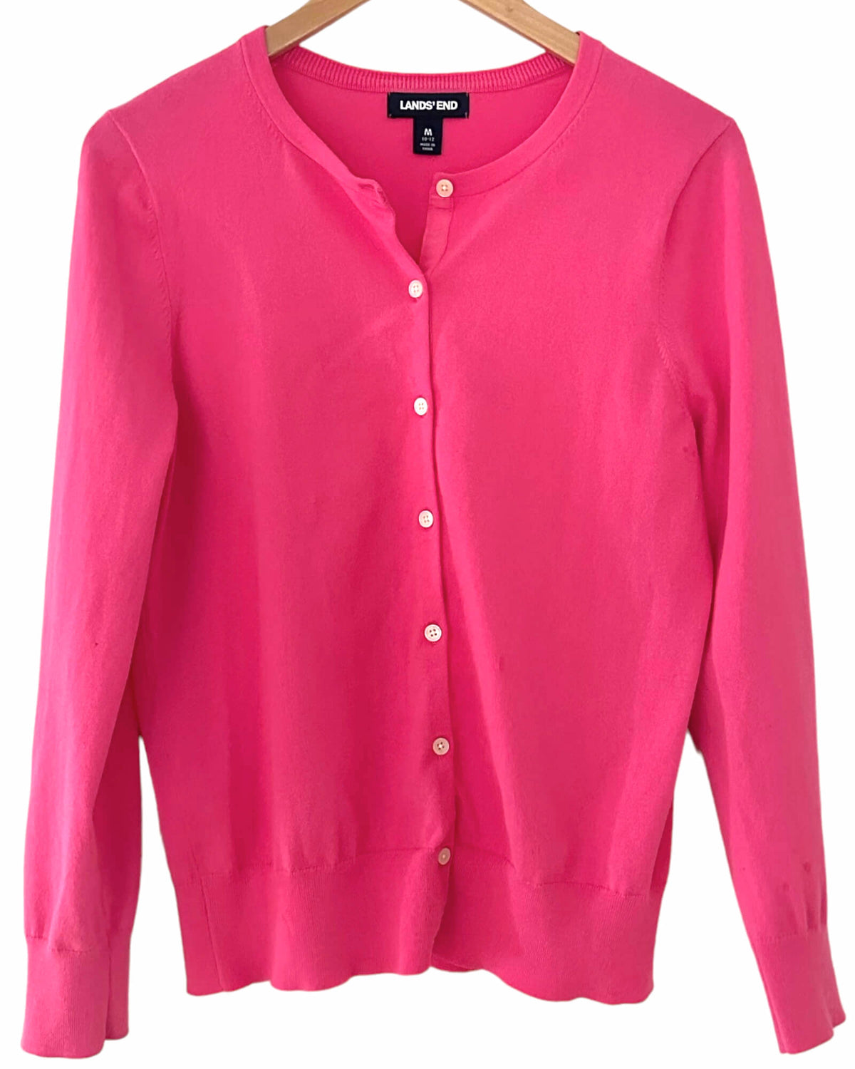 Light Summer LANDS&#39; END pink cardigan sweater