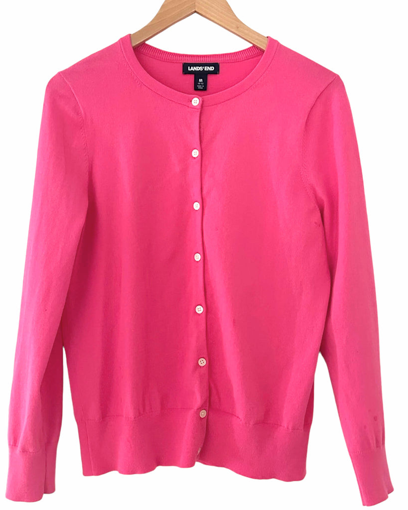 Lands end 2024 pink cardigan