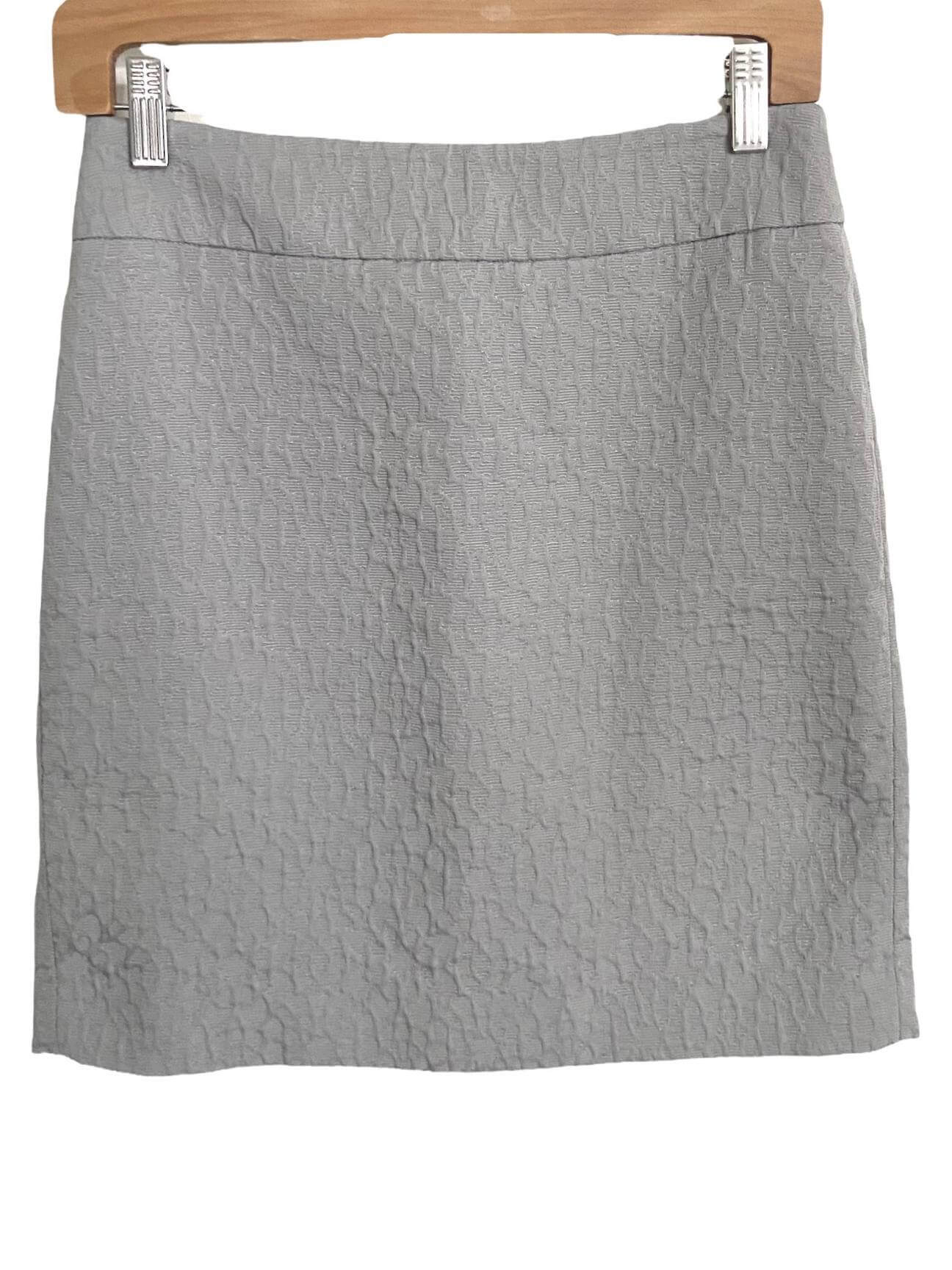 Light Summer LOFT gray textured mini pencil skirt 