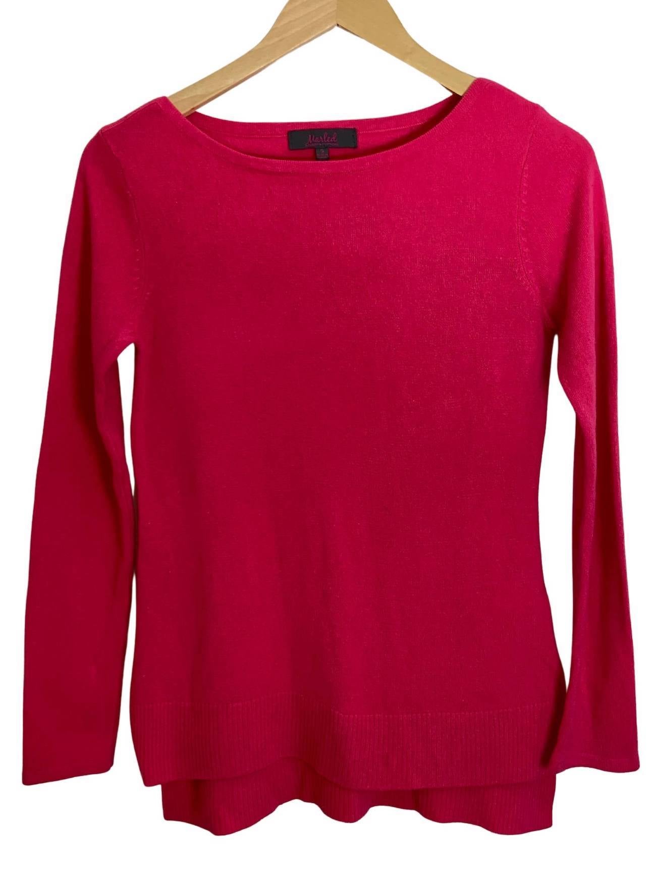 Light Summer marled azalea pink boatneck sweater