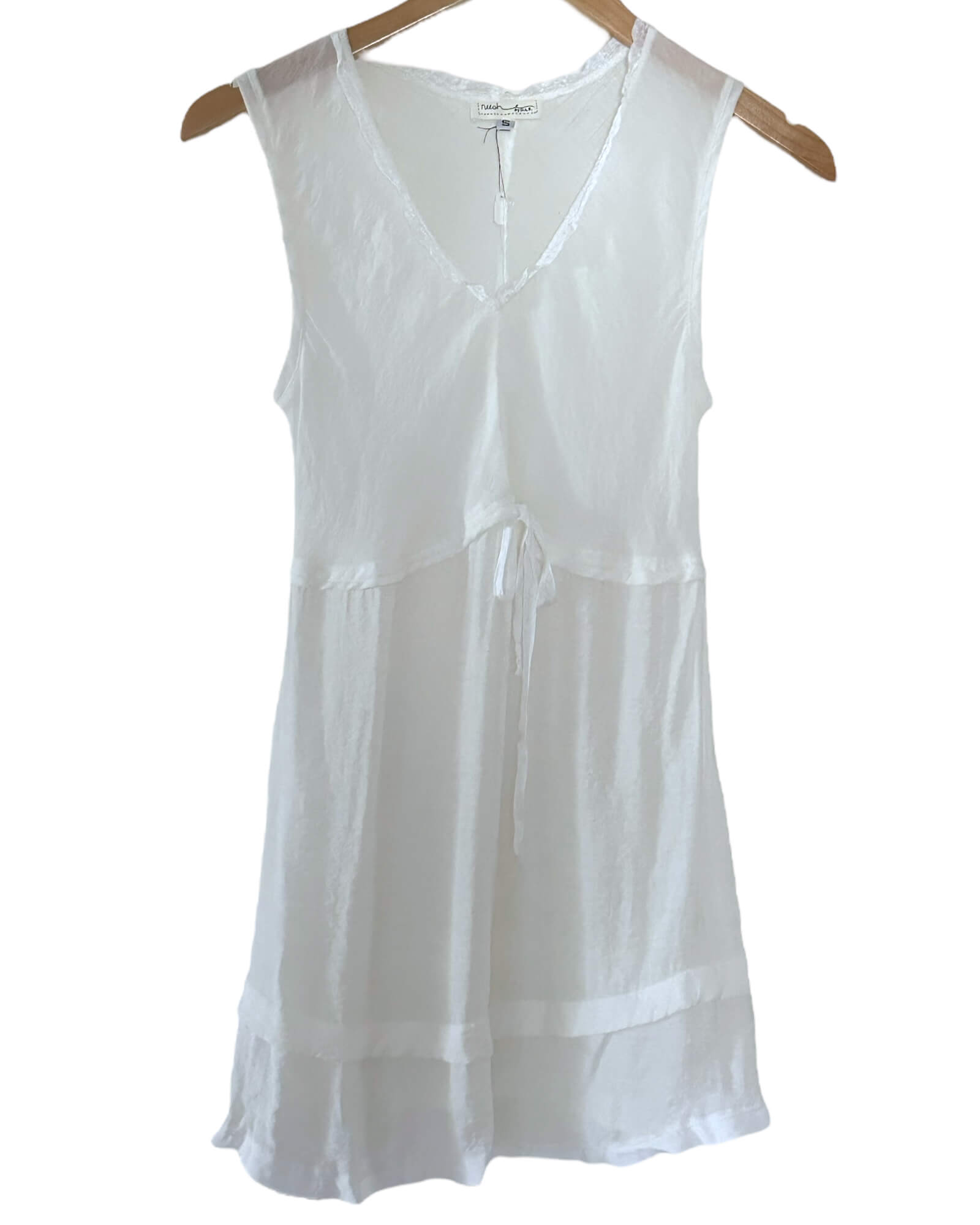 Light Summer NEESH BY DAR ruffle hem white tunic dress