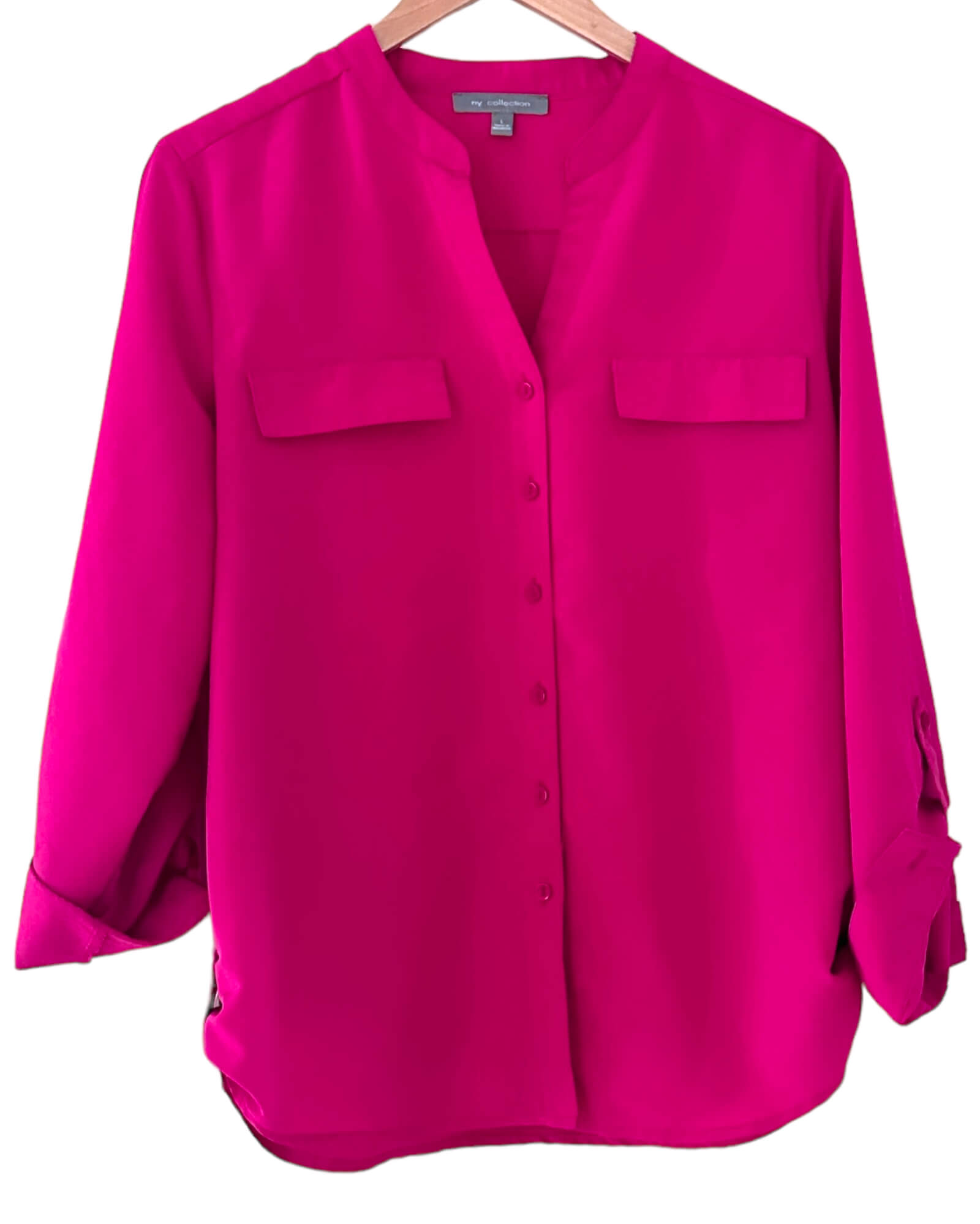 Light Summer NY COLLECTION button-down begonia pink blouse