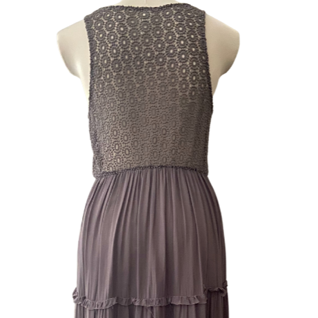 Light Summer Clay Crochet Back Dress