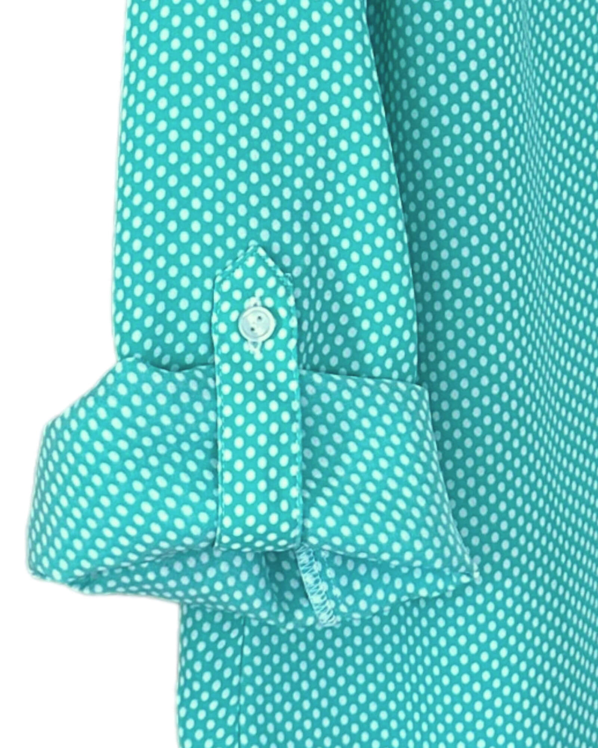 Light Summer OUTBACK RED green and white dot button up shirt