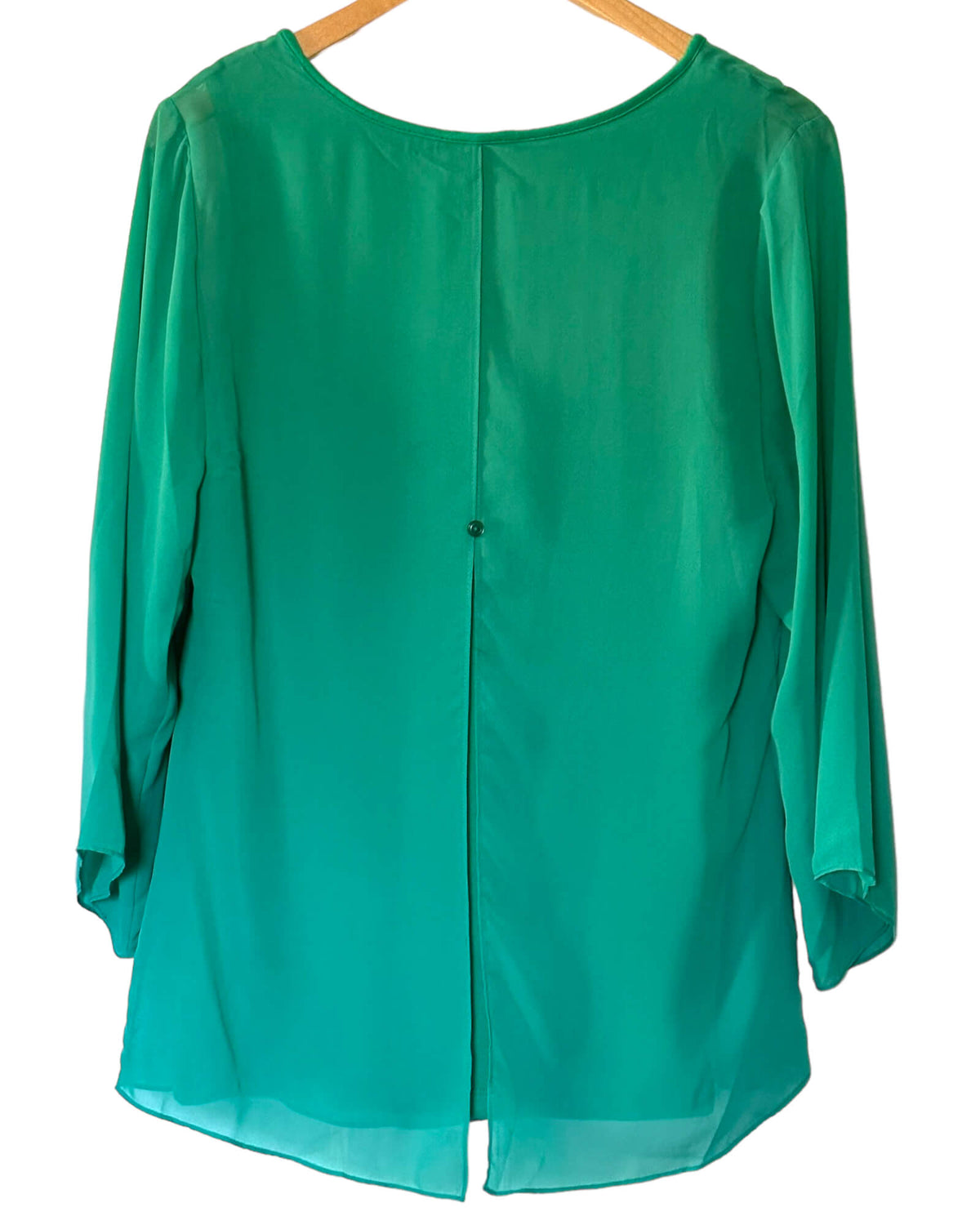 Light Summer SOFT SURROUNDINGS aqua mixed media blouse