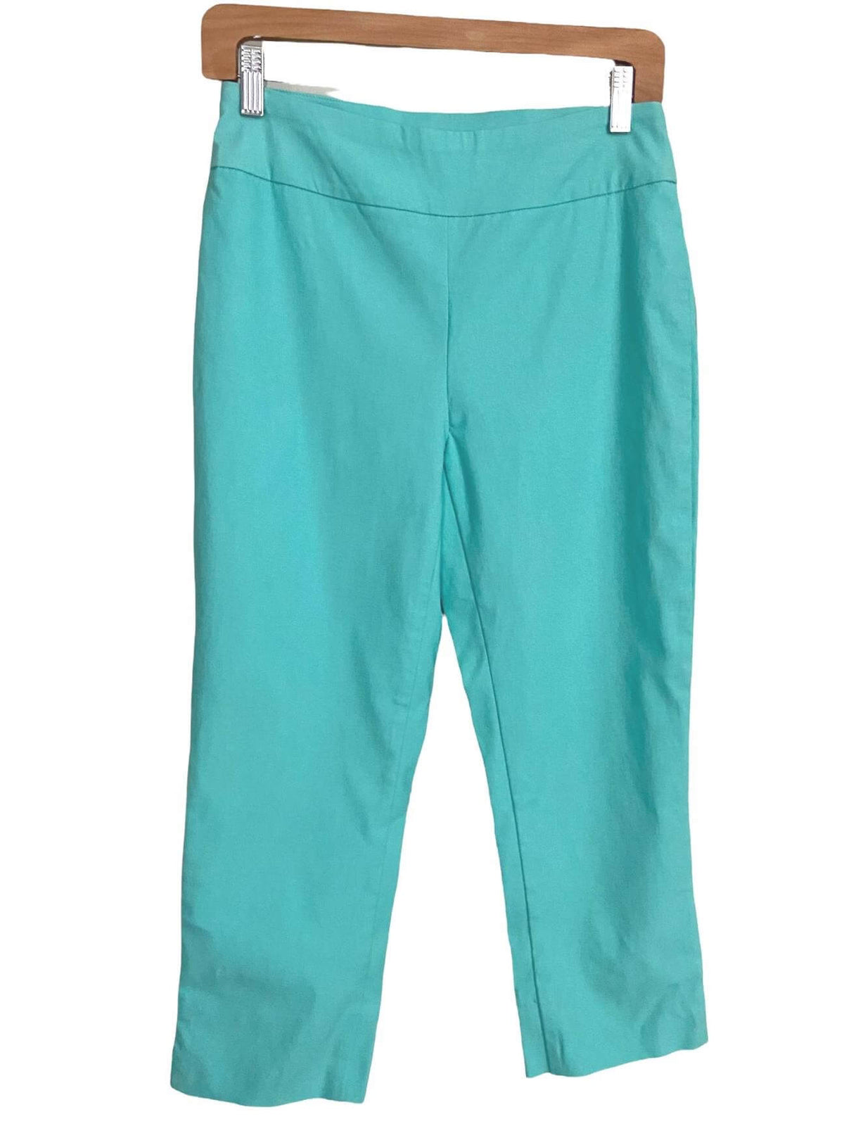 Light Summer TRIBAL aqua capri cropped pants