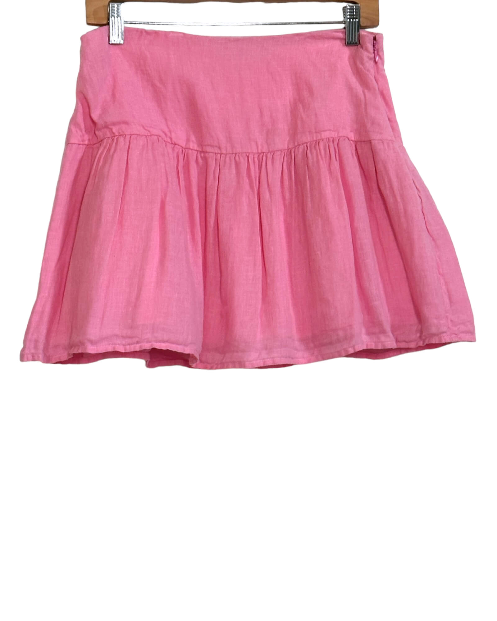 Light Summer VINEYARD VINES hollyhock pink linen ruffle mini skirt