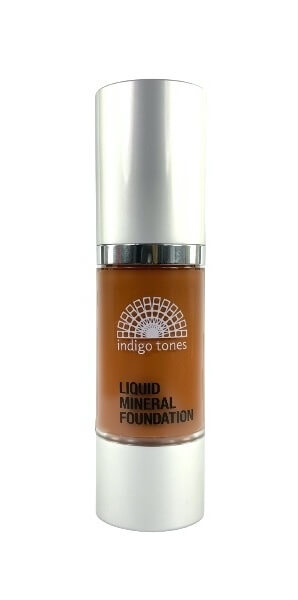 Indigo Tones Liquid Mineral Foundation Diahann for dark warm brown skin tones
