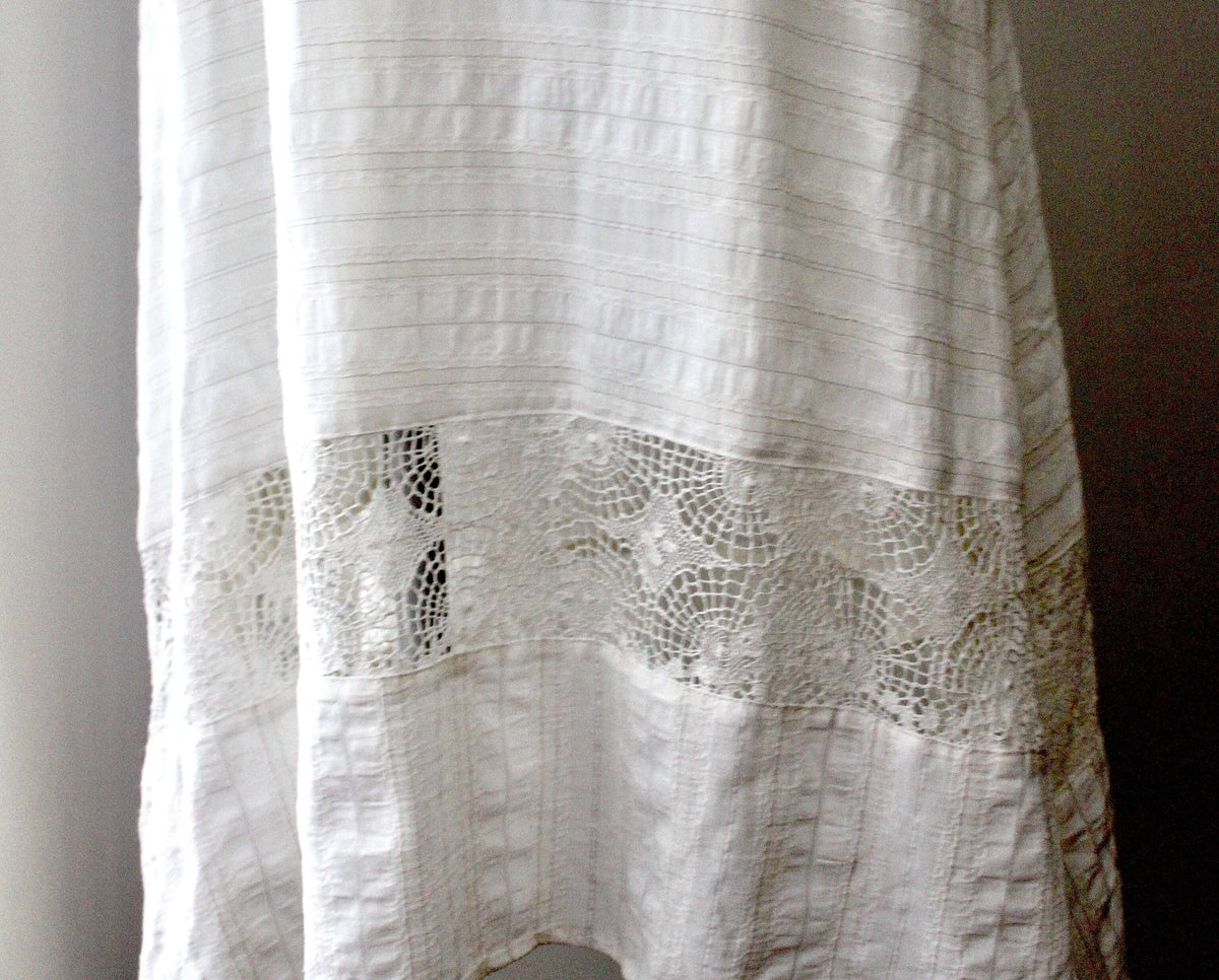 Light Summer Ivory Lace Sleeveless Linen Dress