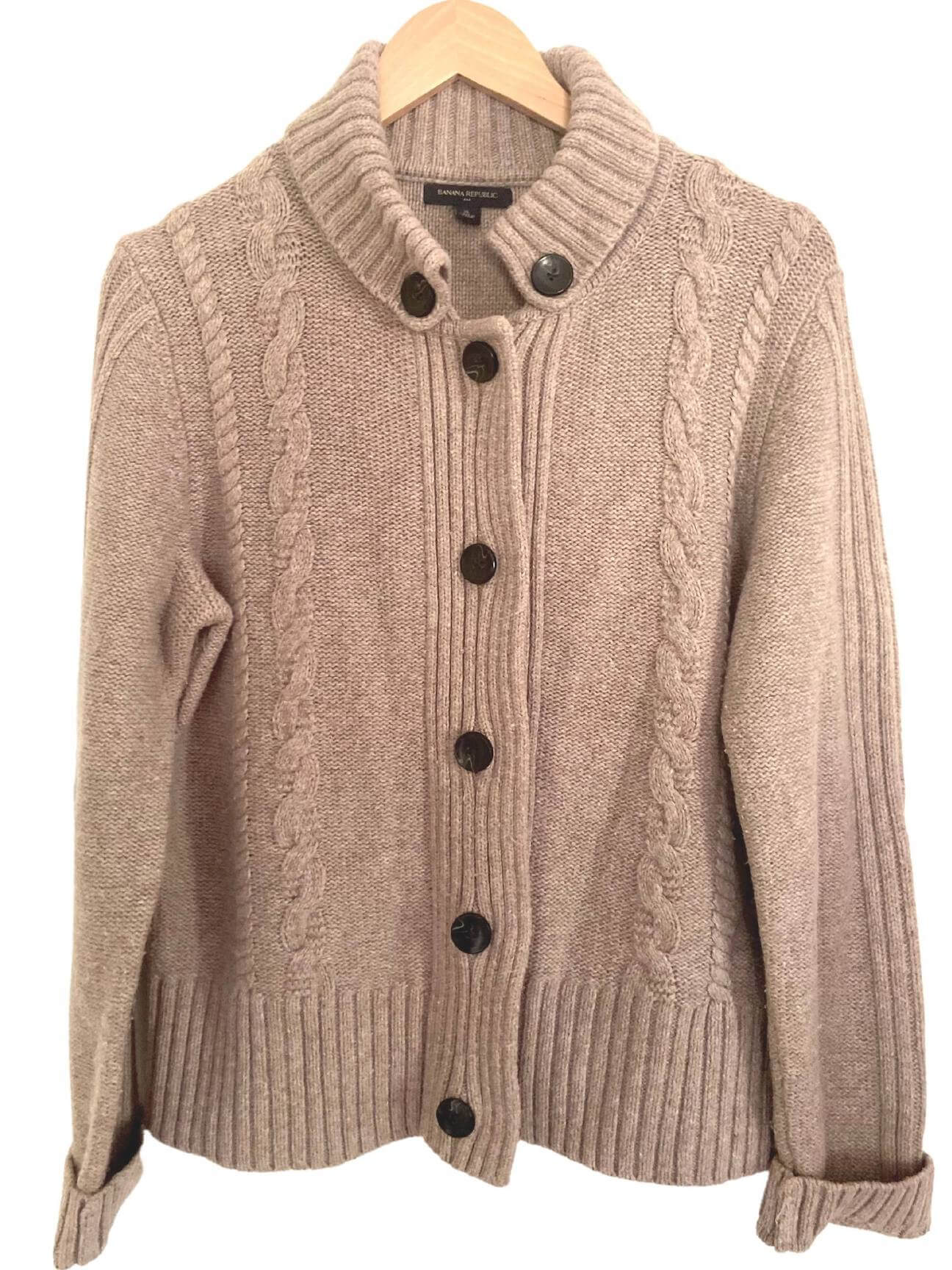 Soft Autumn BANANA REPUBLIC cable knit sweater coat