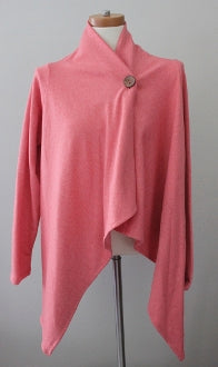 Soft Autumn BOBEAU coral apple wrap cardigan