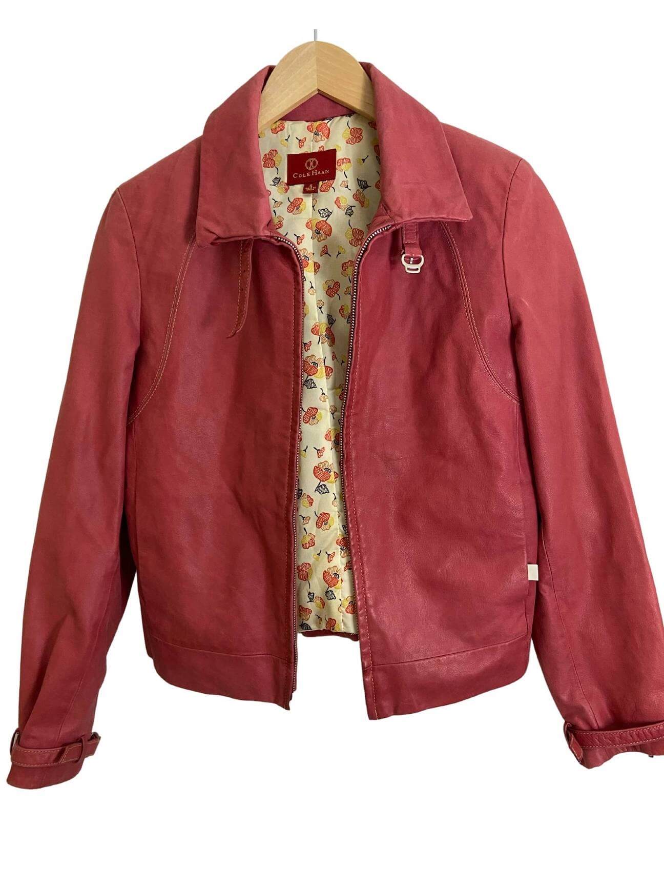 Soft Autumn Cole Haan dusty rose leather jacket 