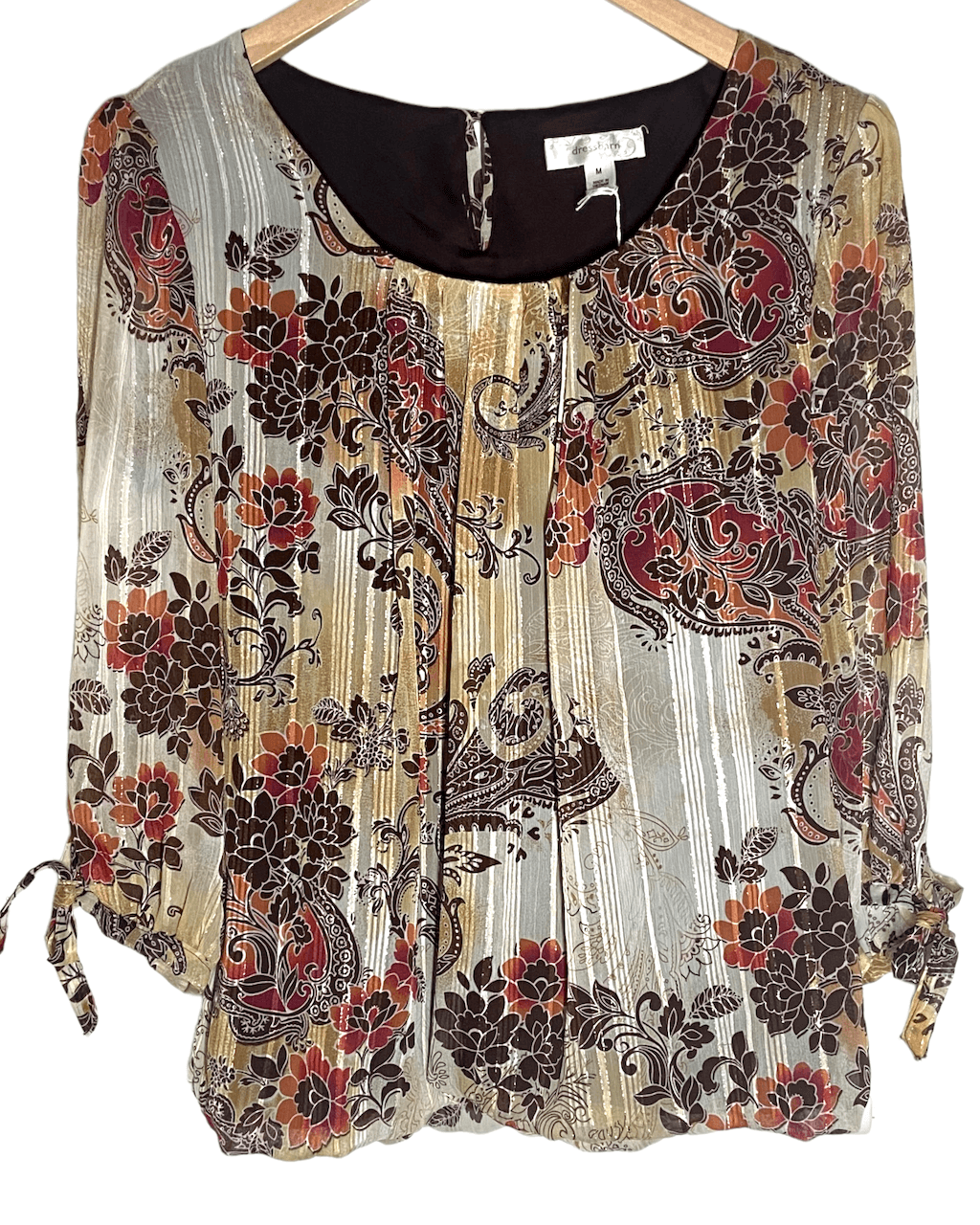 Soft Autumn DRESS BARN floral print balloon hem blouse top
