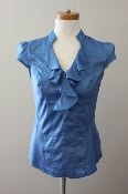 Soft Autumn EXPRESS ocean blue ruffled top