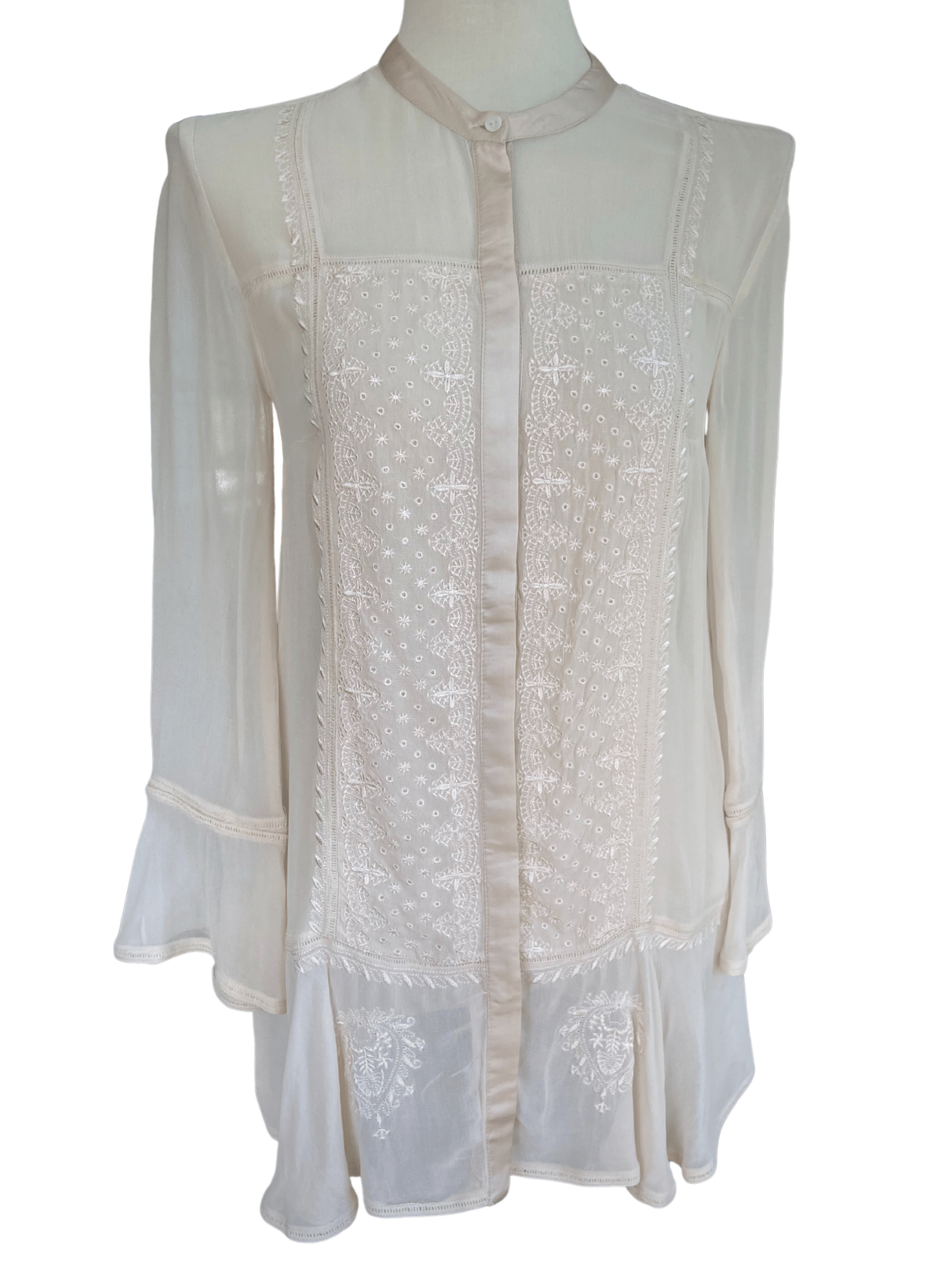 Soft Autumn FRENCH CONNECTION lace embroidered tunic