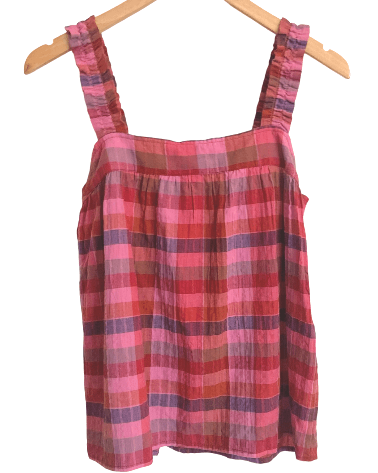 Soft Autumn ISAAC MIZRAHI plaid button back top