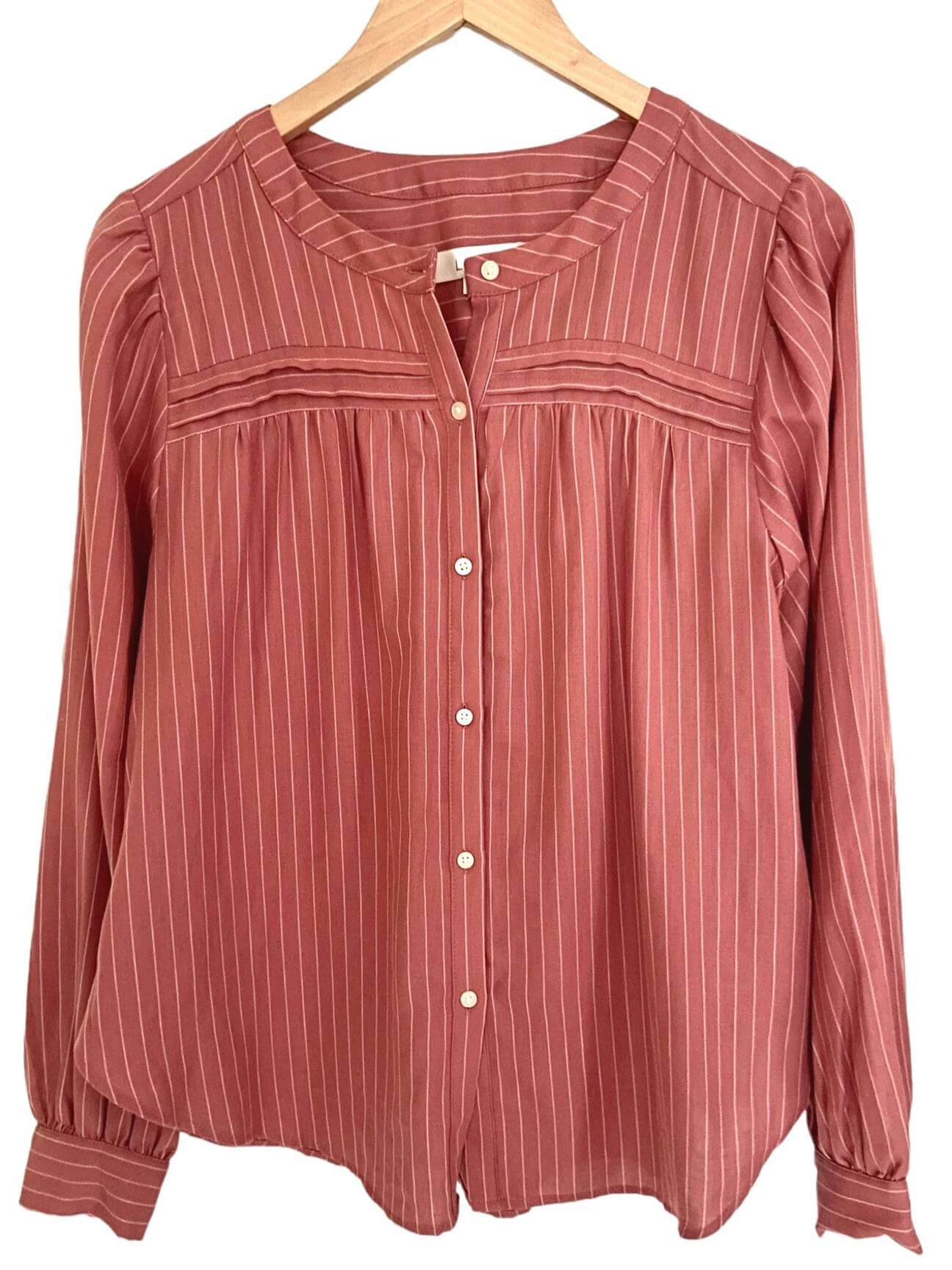 Soft Autumn LOFT stripe button down shirt