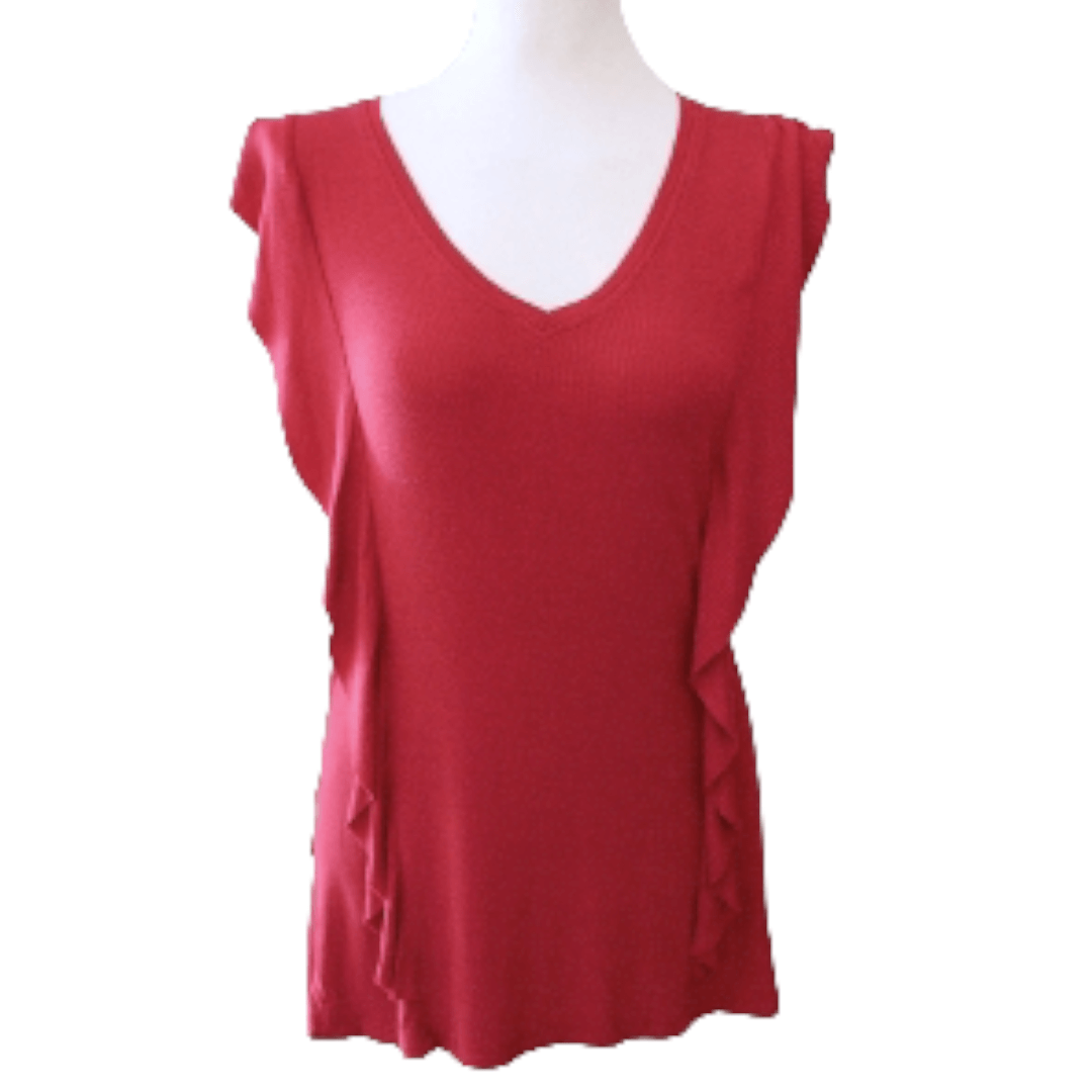 Soft Autumn ribbed ruffle top