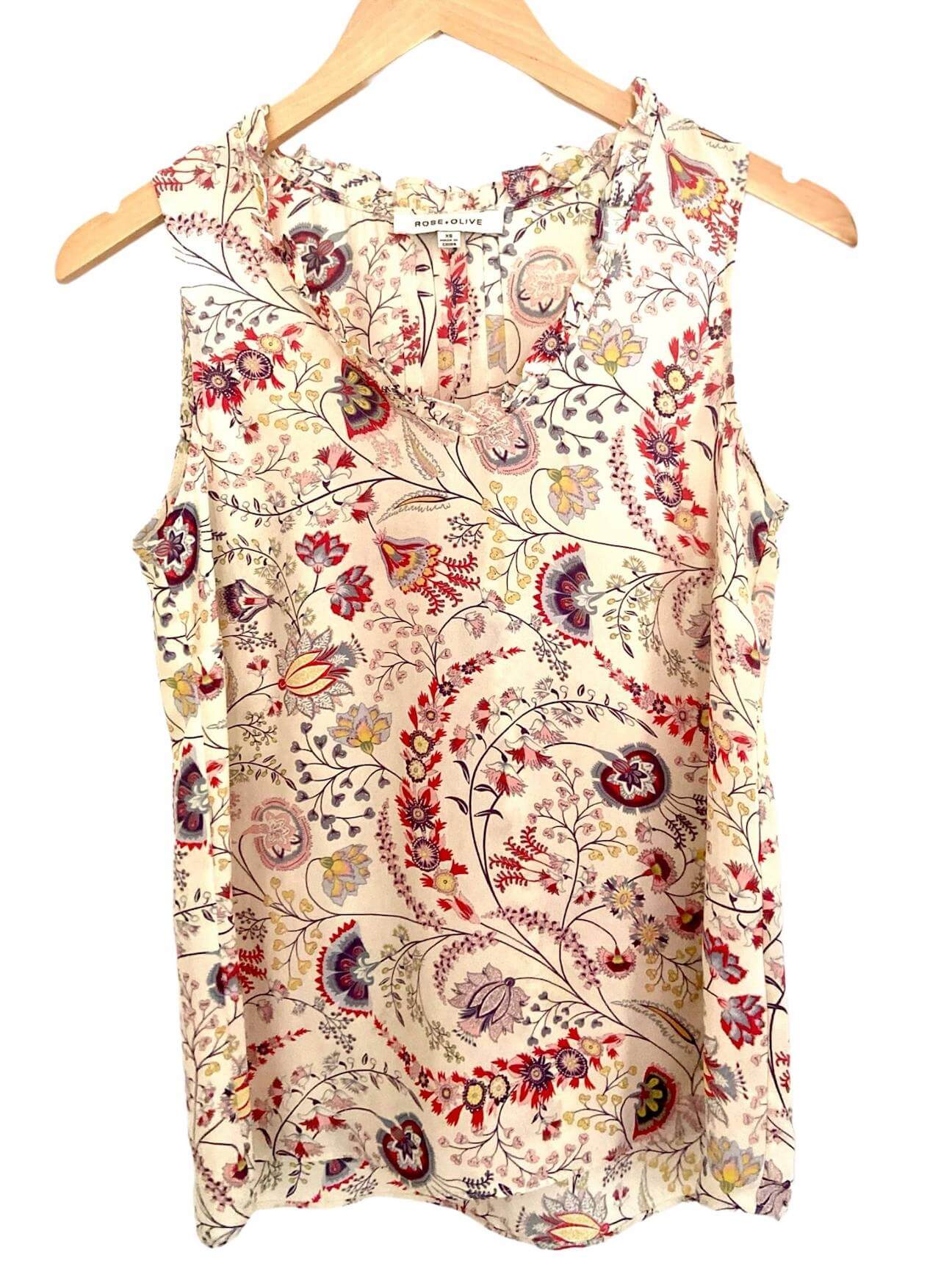 Soft Autumn ROSE+OLIVE floral print blouse