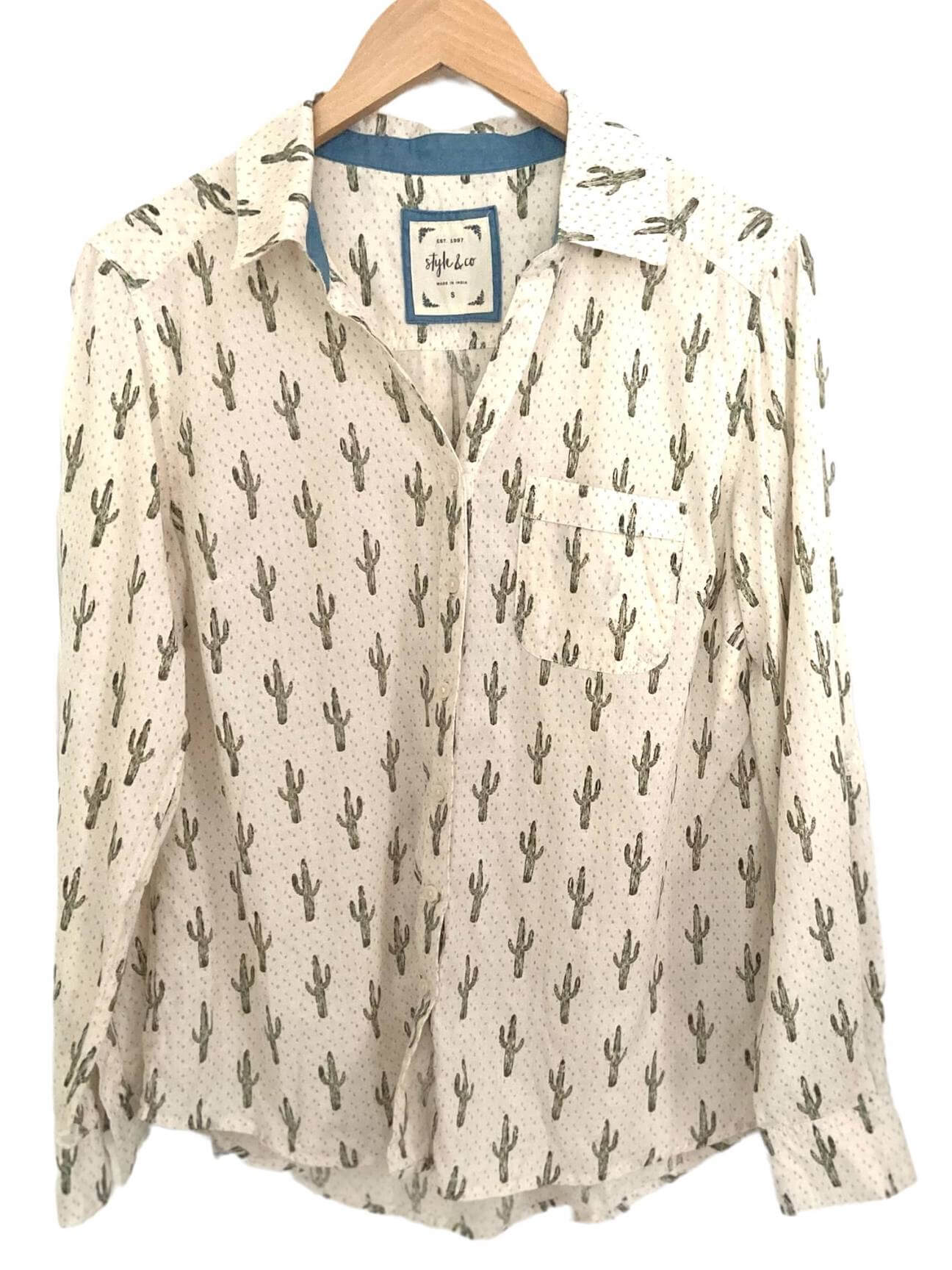 Soft Autumn STYLE&CO cactus print shirt