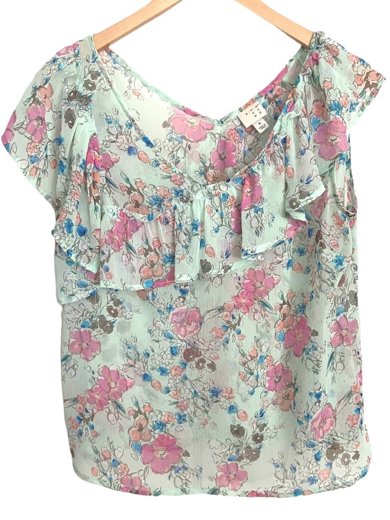 Soft Summer A NEW DAY floral print blouse 