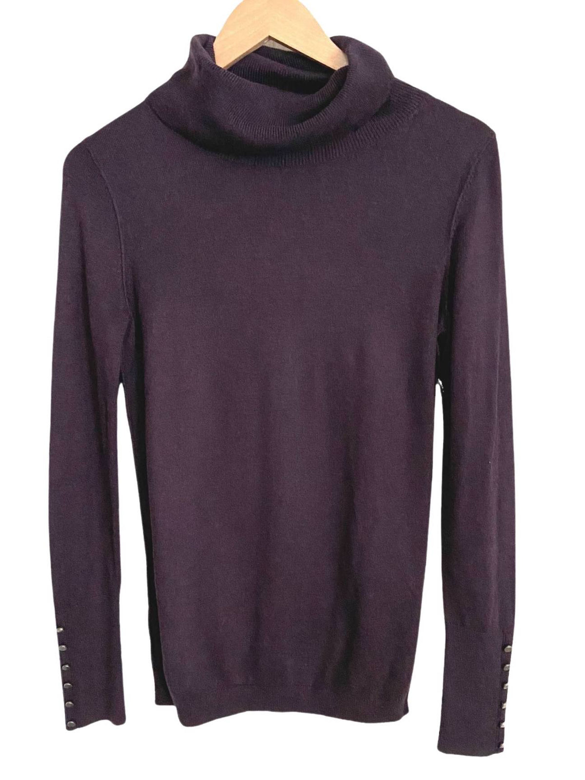 Soft Summer ANN TAYLOR plum turtleneck sweater