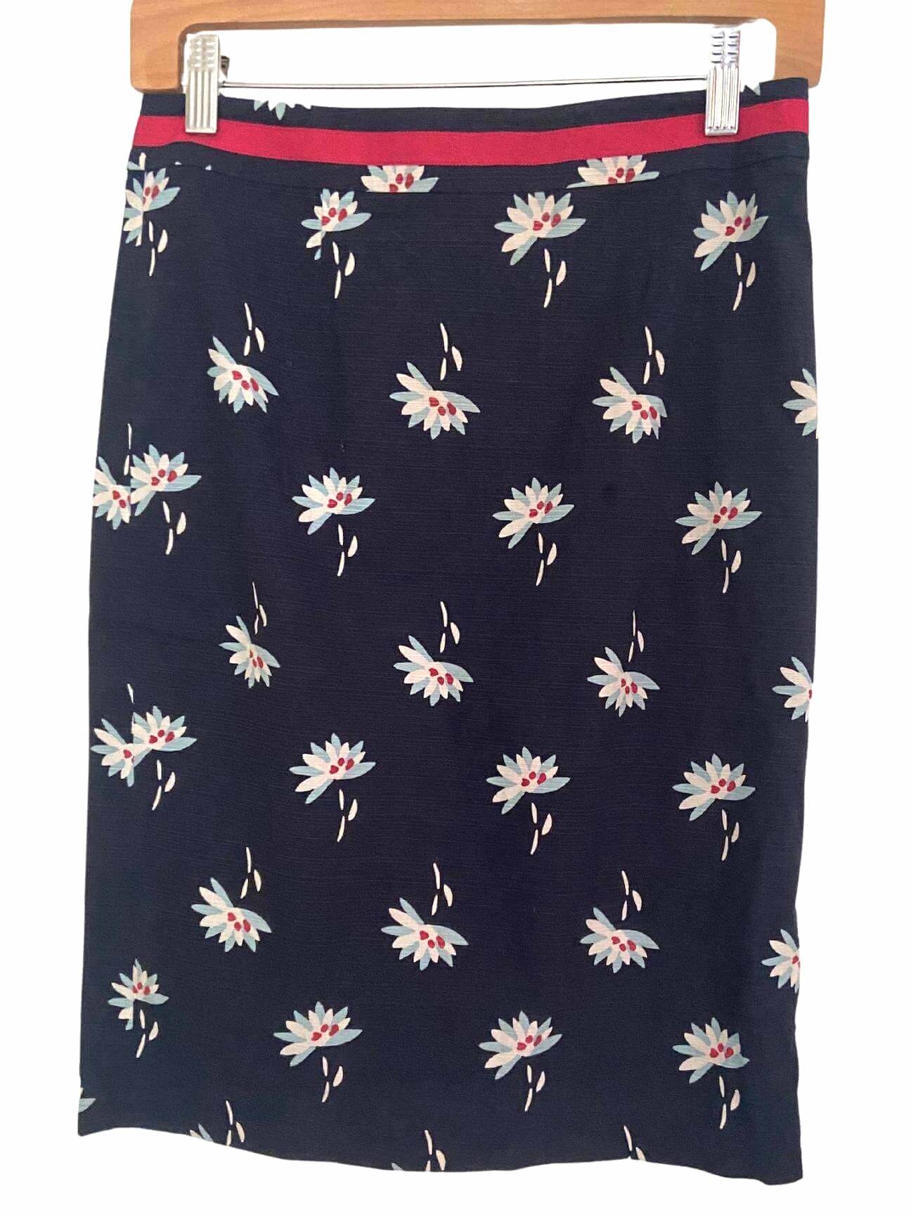 Soft Summer BODEN floral ribbon pencil skirt