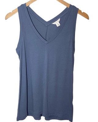 Soft Summer Grisaille Double-V Sleeveless Tee - XSMALL