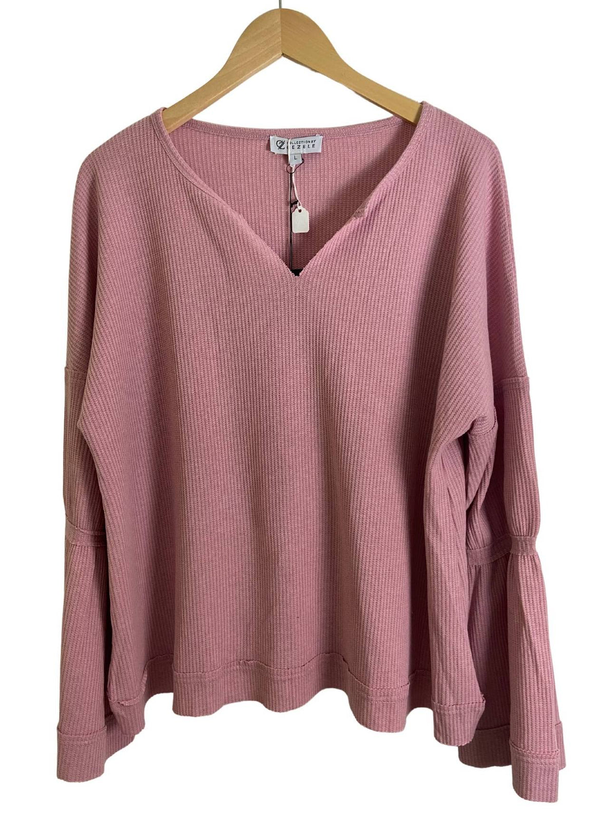 Soft Summer CEZELE pale mauve waffle knit sweatshirt