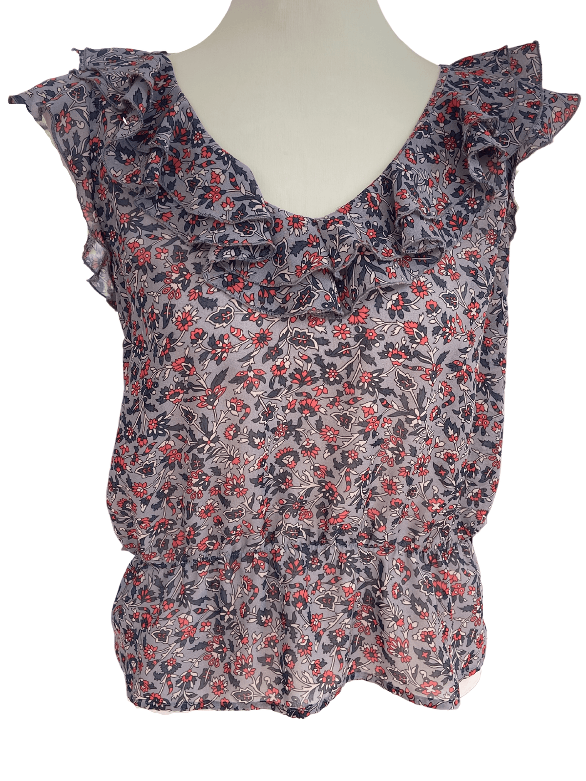 Soft Summer DOTTI floral ruffle blouse