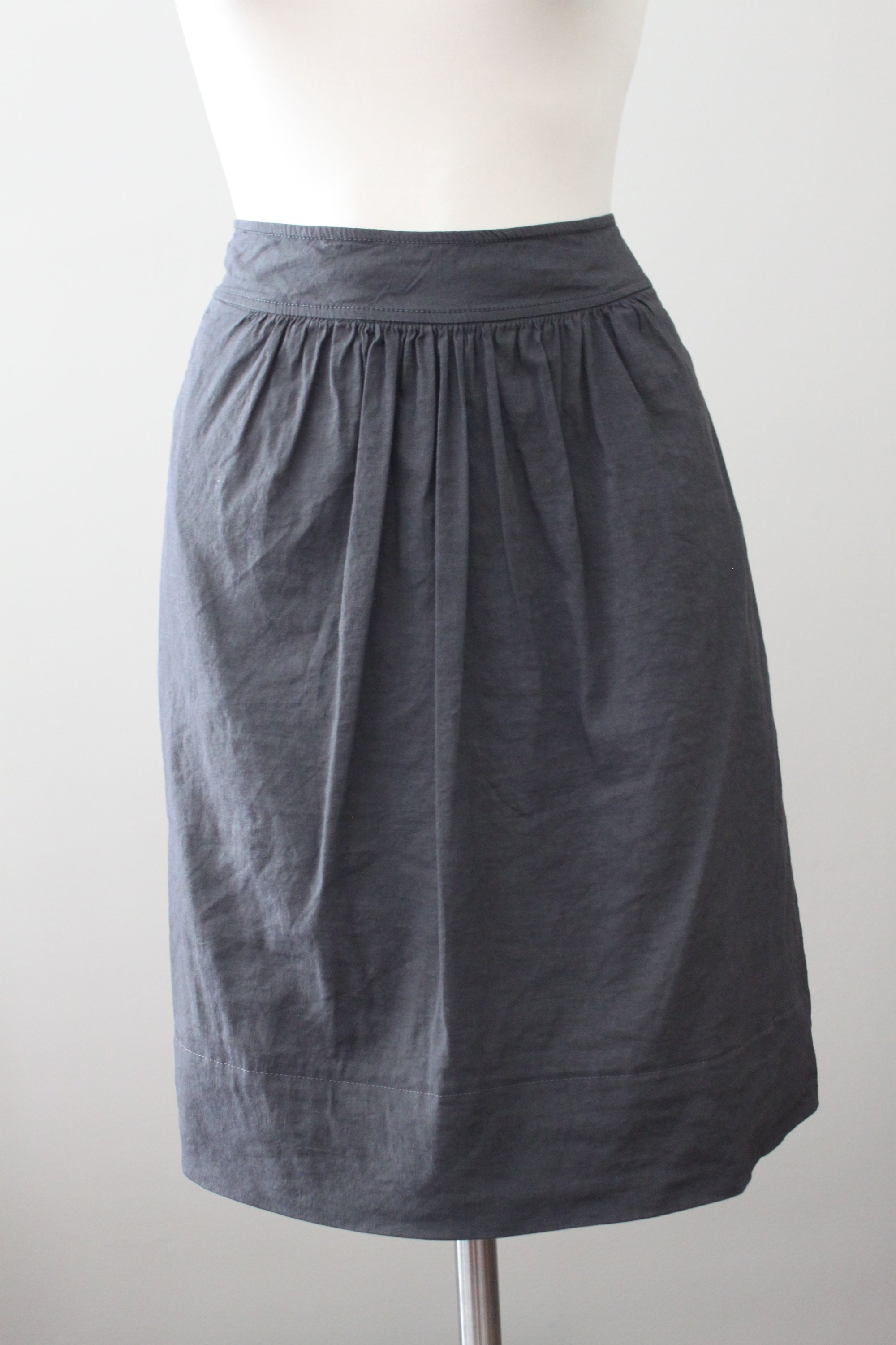 Soft Summer EILEEN FISHER gray linen skirt.