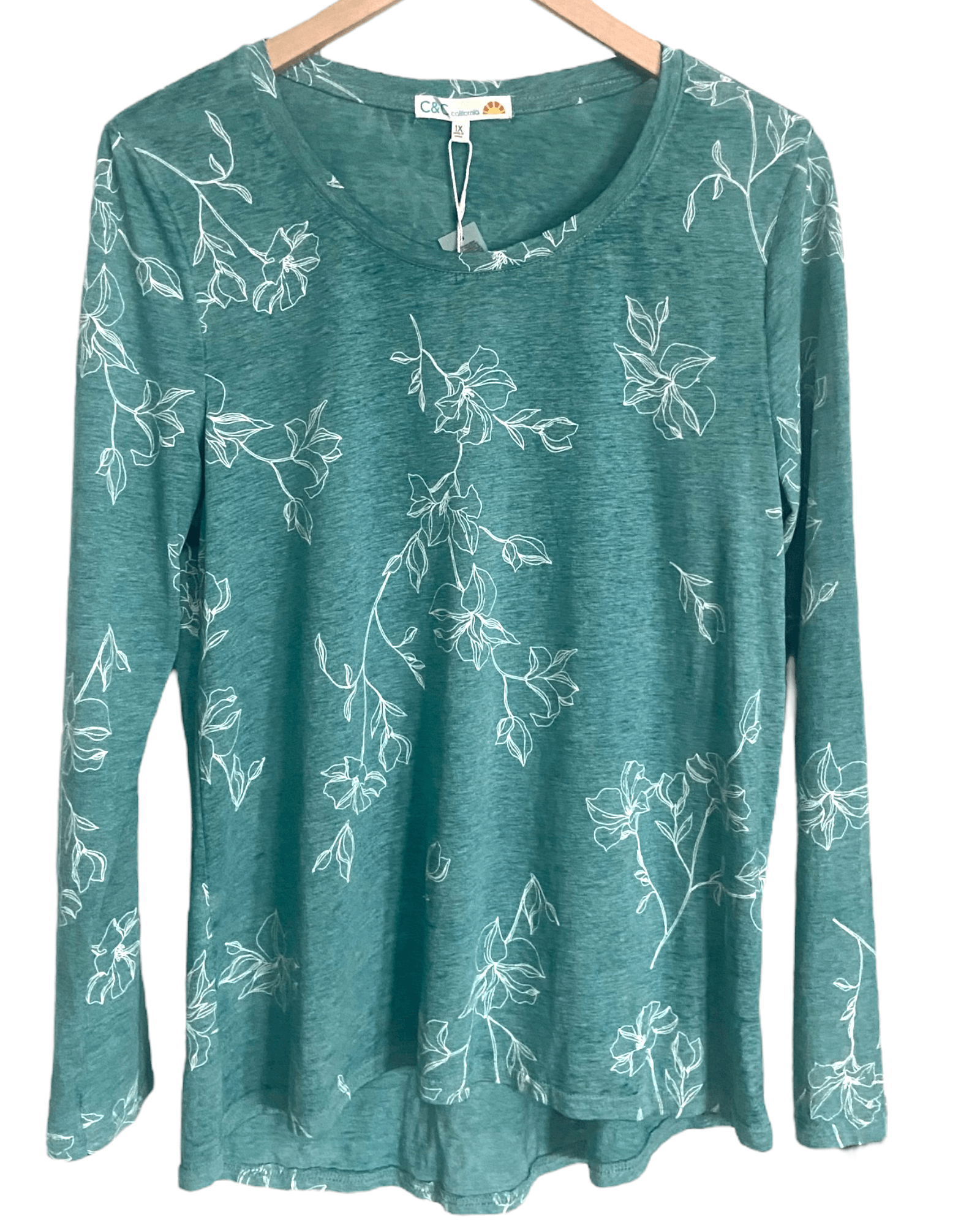 Soft Summer C&C CALIFORNIA arctic floral long sleeved knit tee