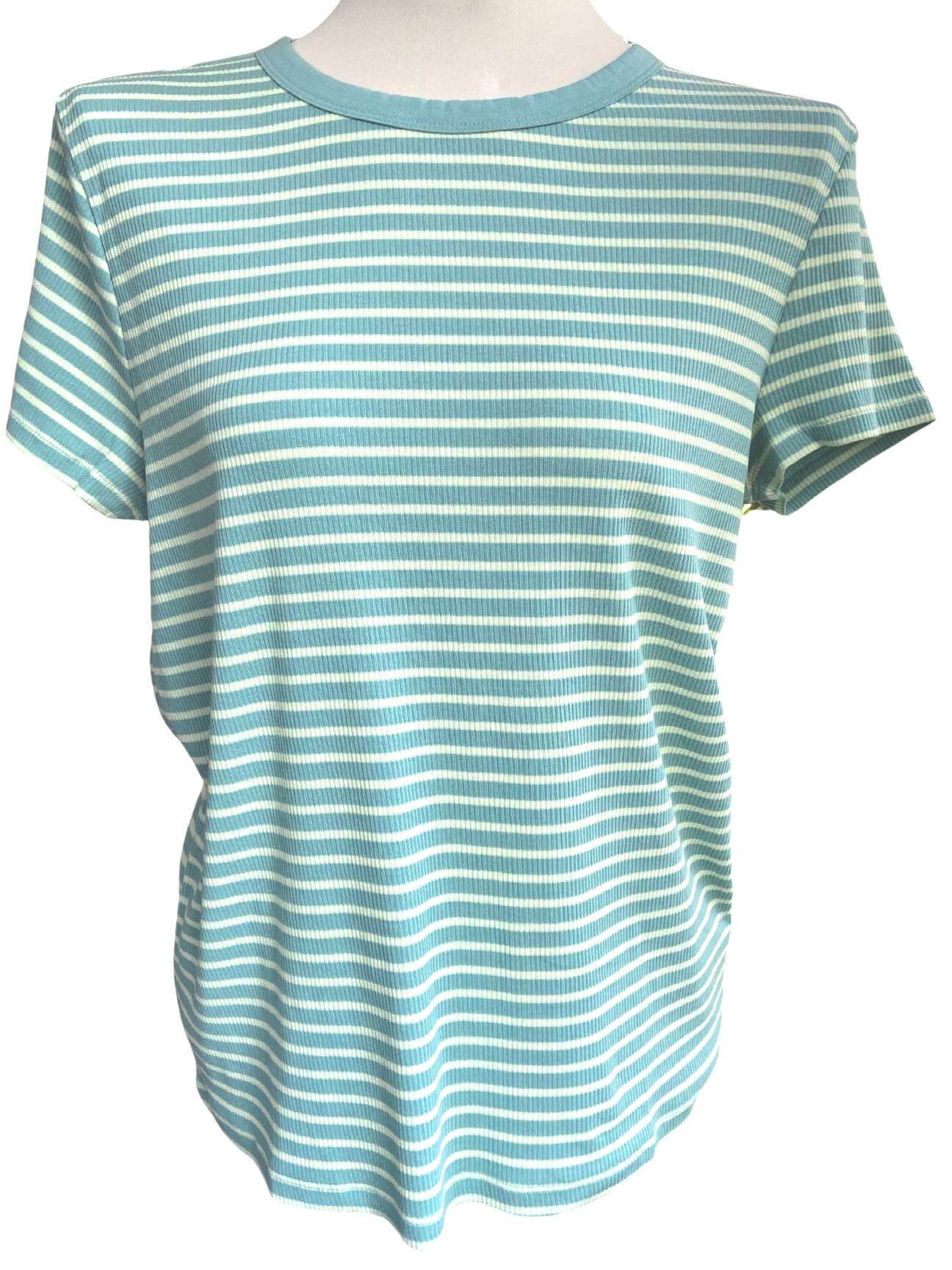 Soft Summer GAP moss yellow stripe t-shirt