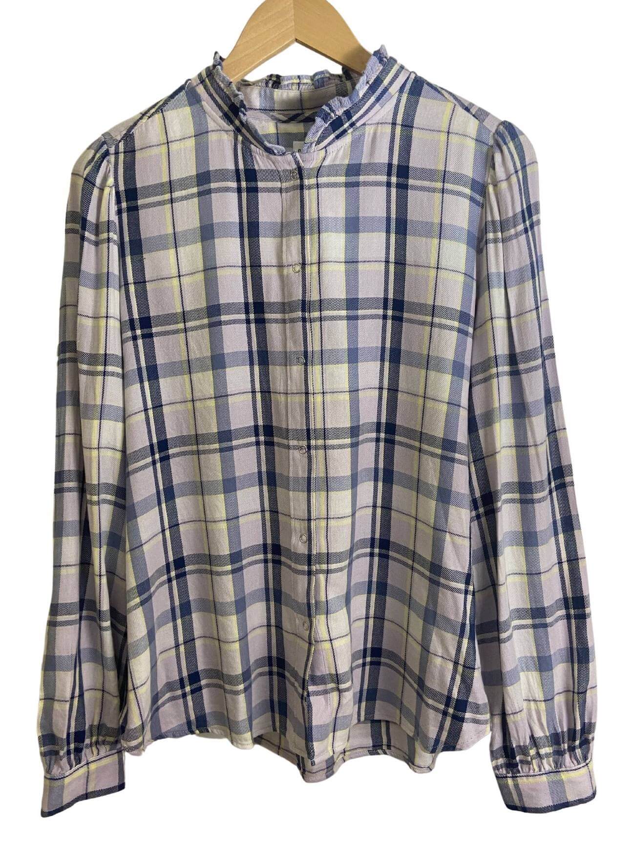 Soft Summer GAP plaid ruffle shirt