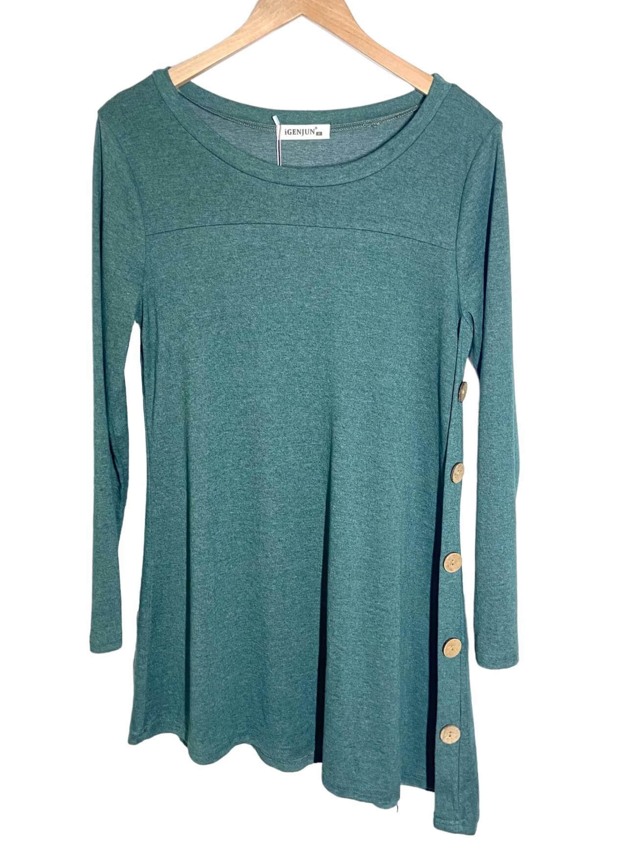 Soft Summer IGENJUN finlandia green side button tunic 